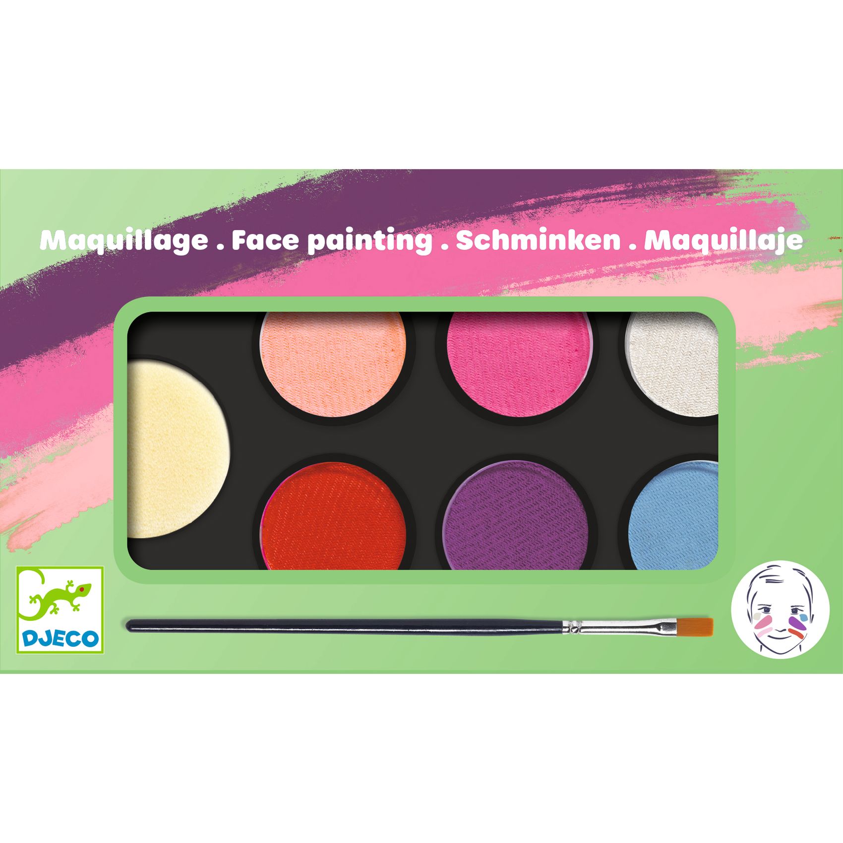 Arcfesték - 6 élénk szín - Palette 6 colours - Sweet - 2