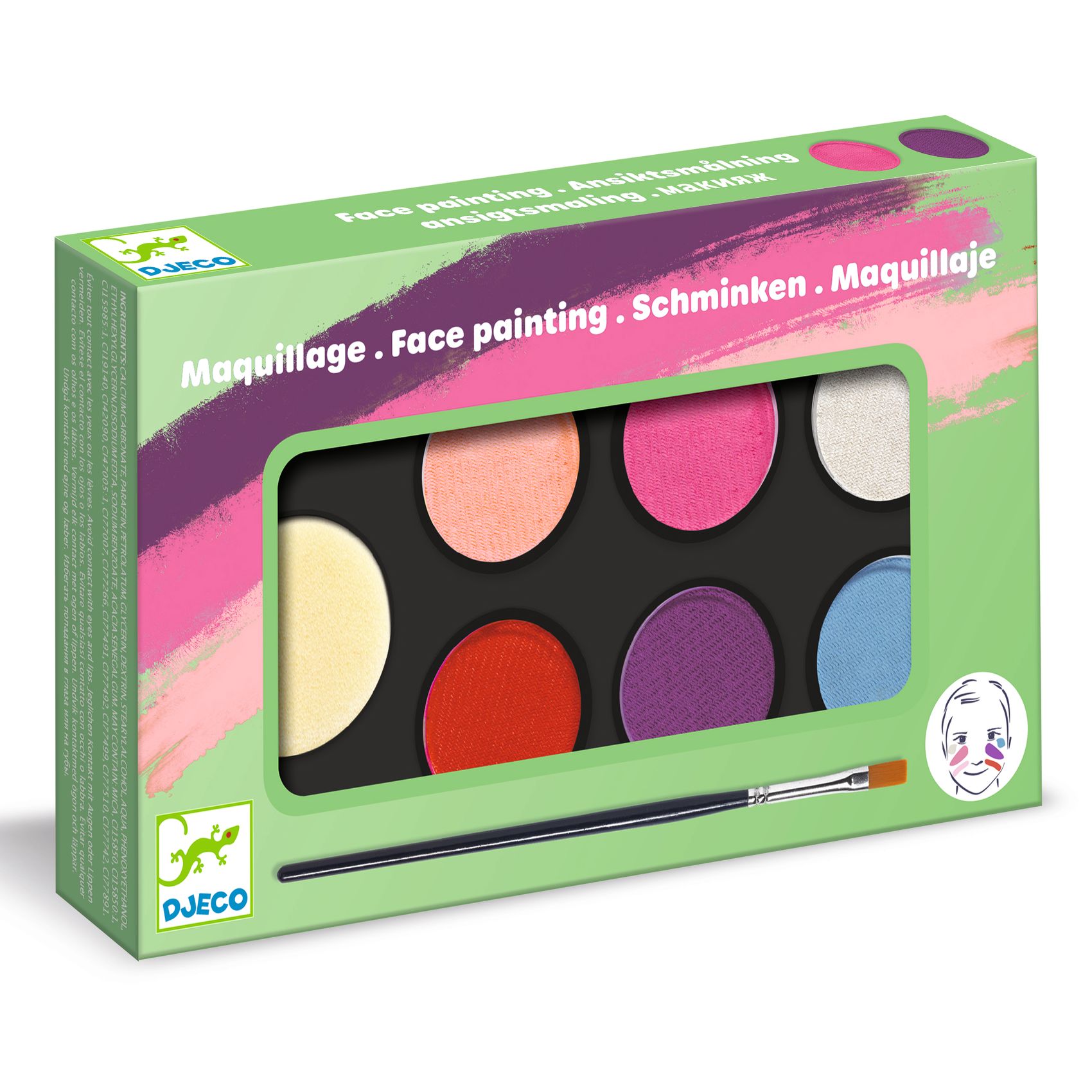 Arcfesték - 6 élénk szín - Palette 6 colours - Sweet - 0