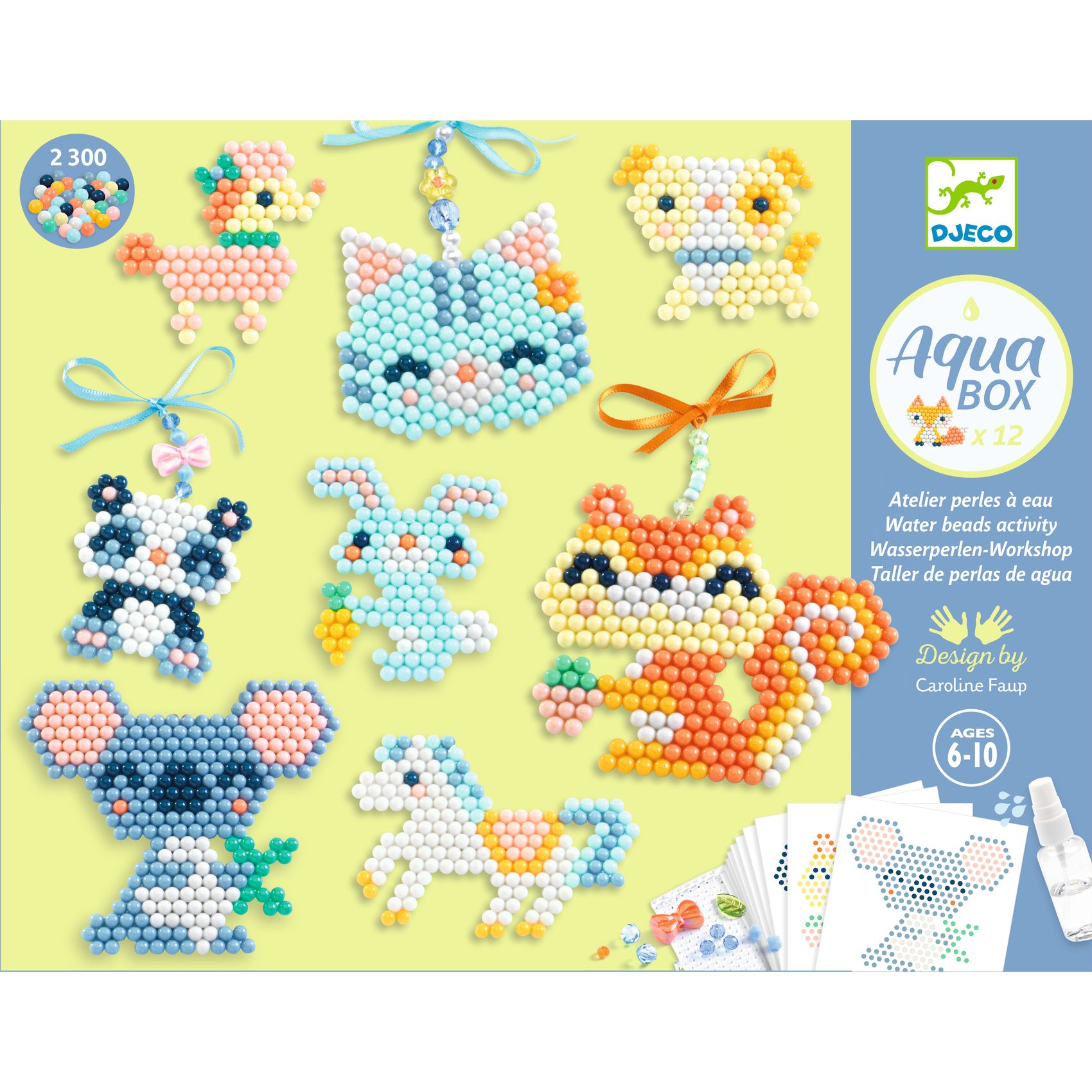 Artistic Aqua - Vizes gyöngykirakó készlet, Bundás barátok - Furry friends - 6