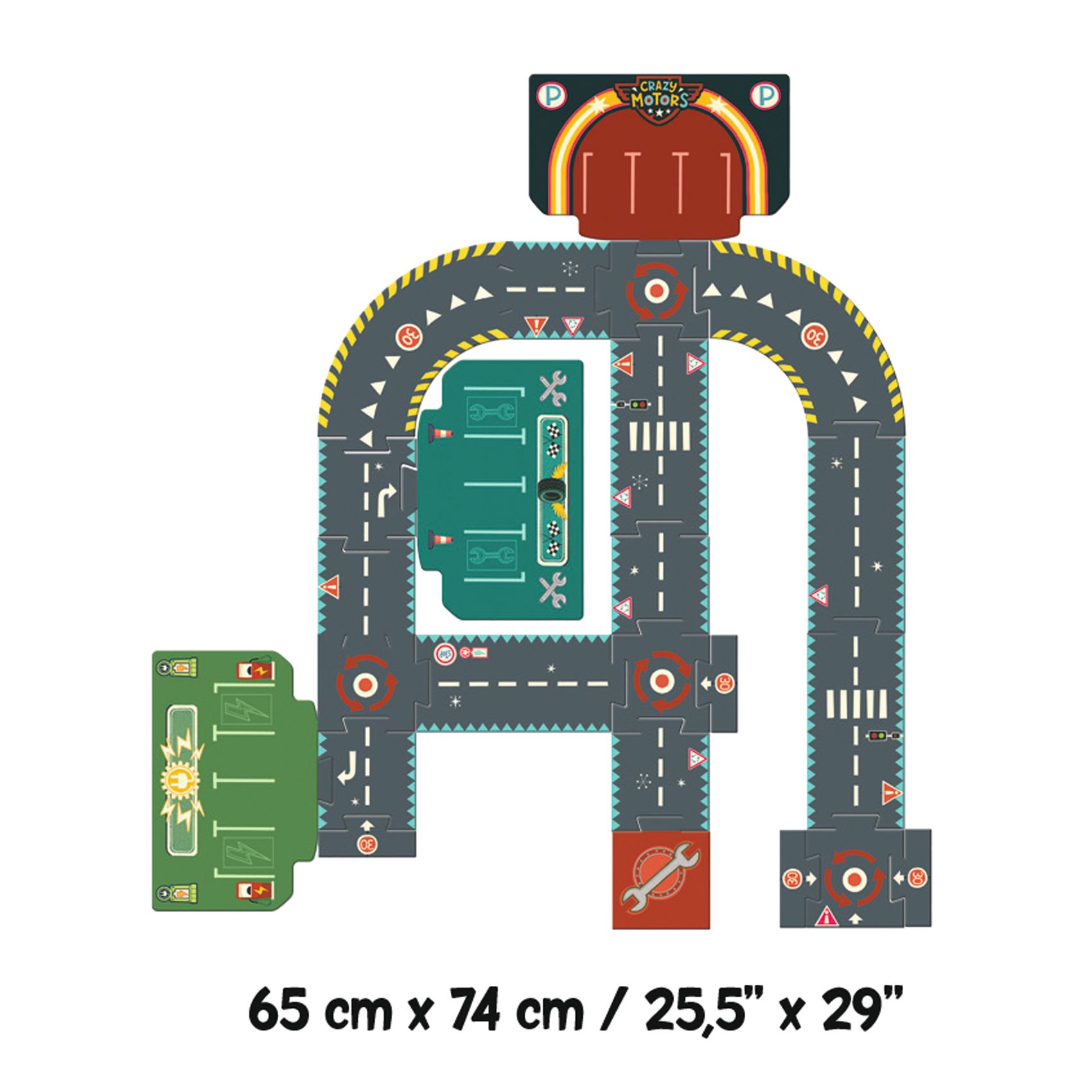 CRAZY MOTORS autópálya - Városi körút - Circuit de ville - puzzle géant  - 2