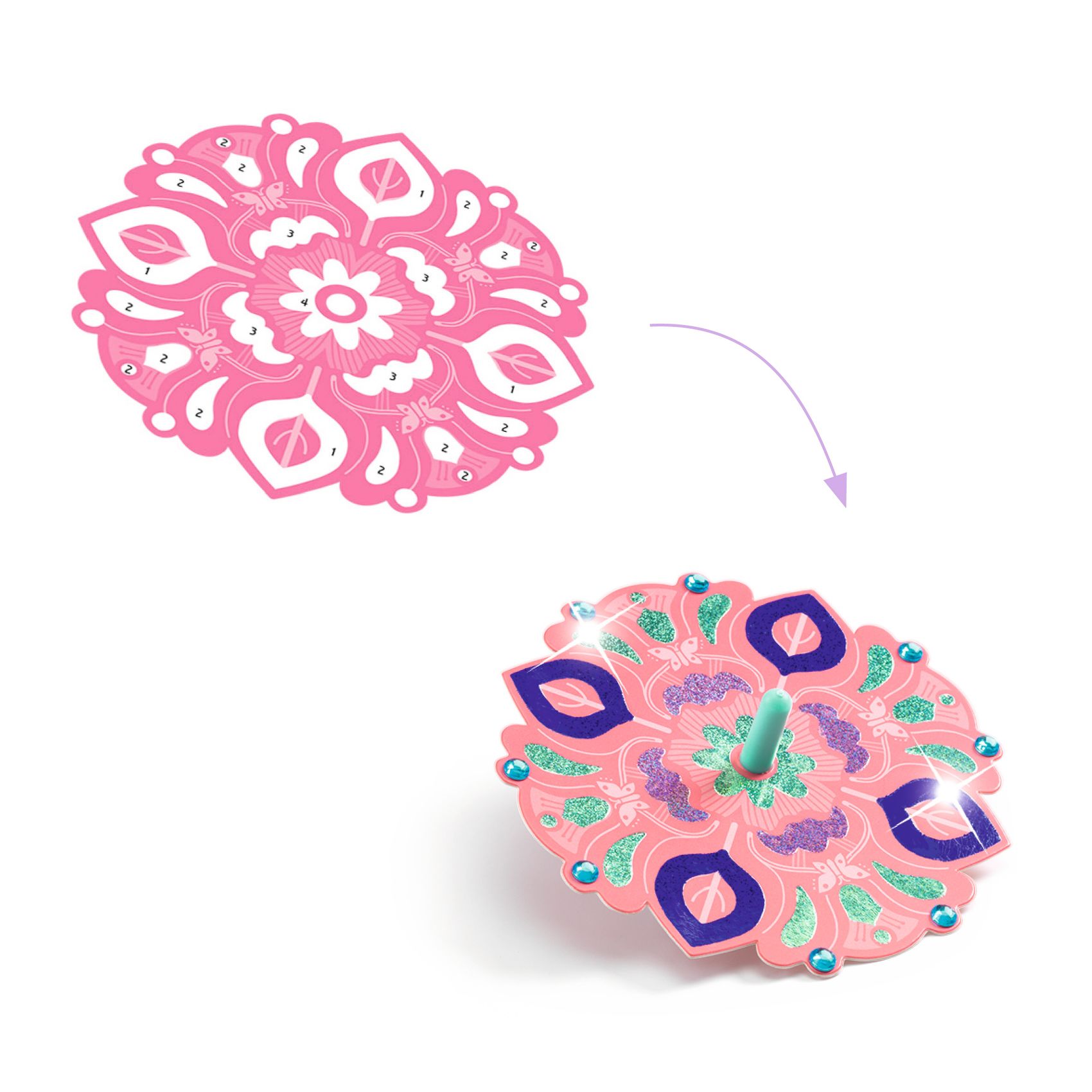 Csináld magad! - Színkeverő pörgettyű virágokkal - Flower Power - 3