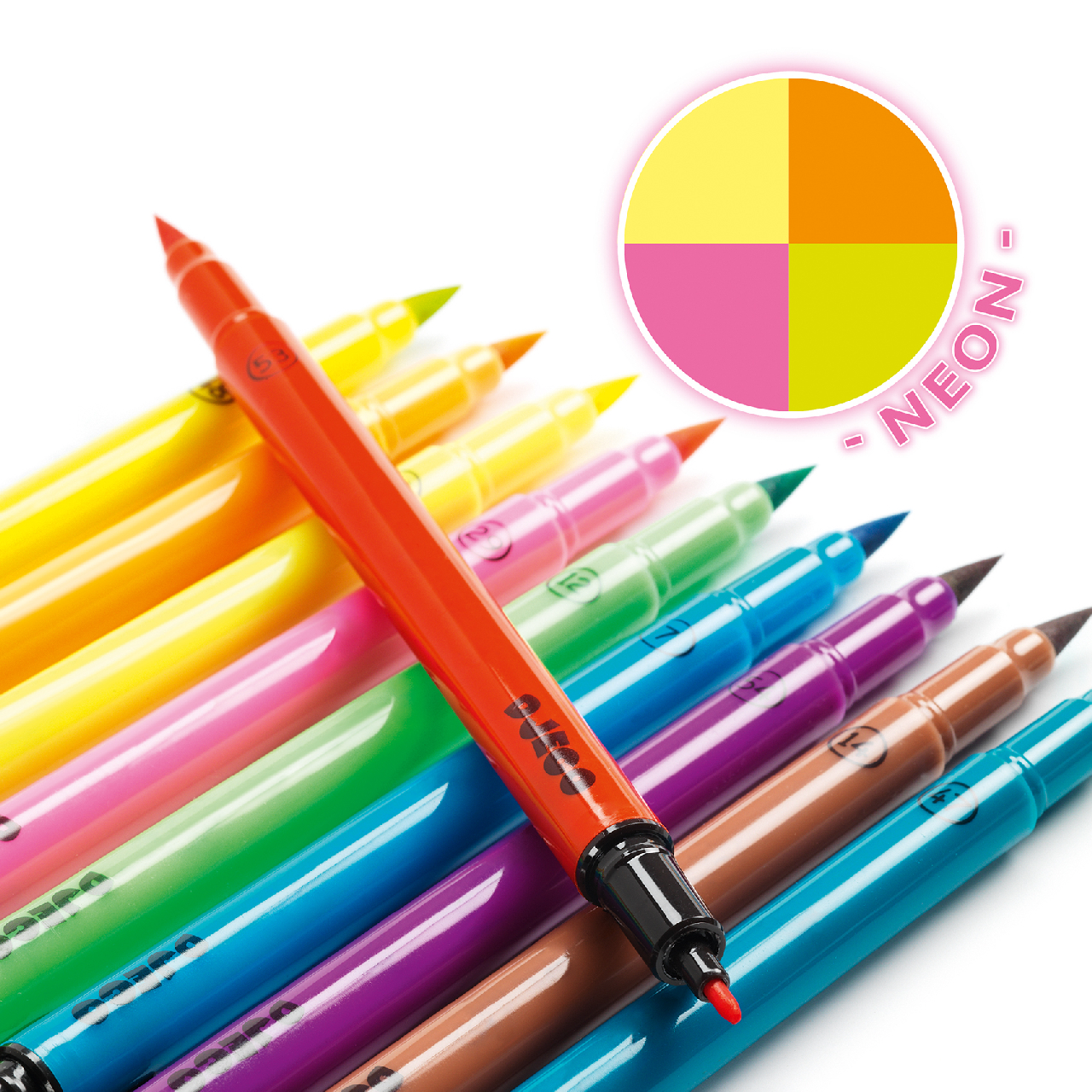 Ecsetfilc készlet - 10 ragyogó szín - Pop colors - 3