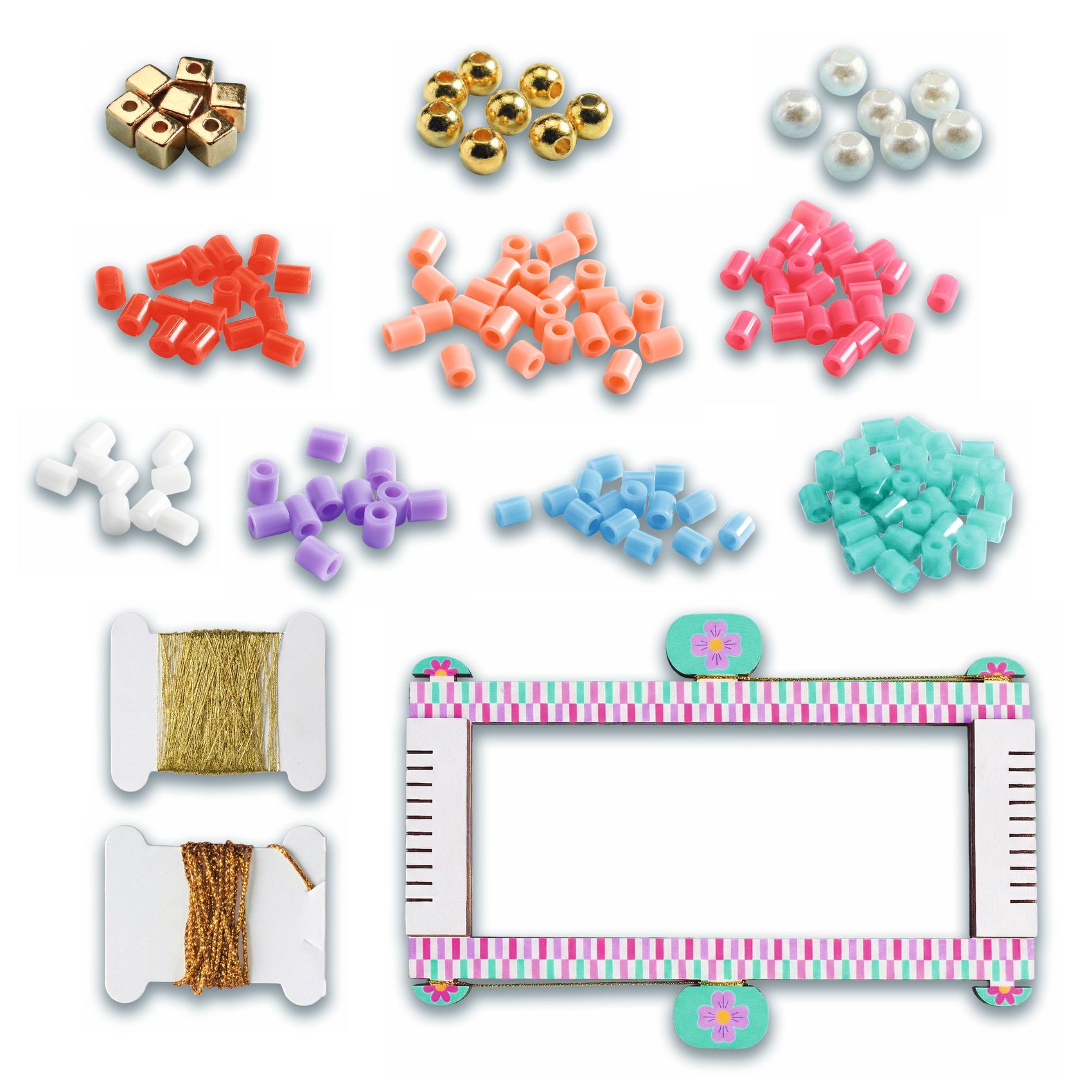 Ékszerkészítő készlet - Karkötők szövése különböző gyöngyökből - Large beads - 5
