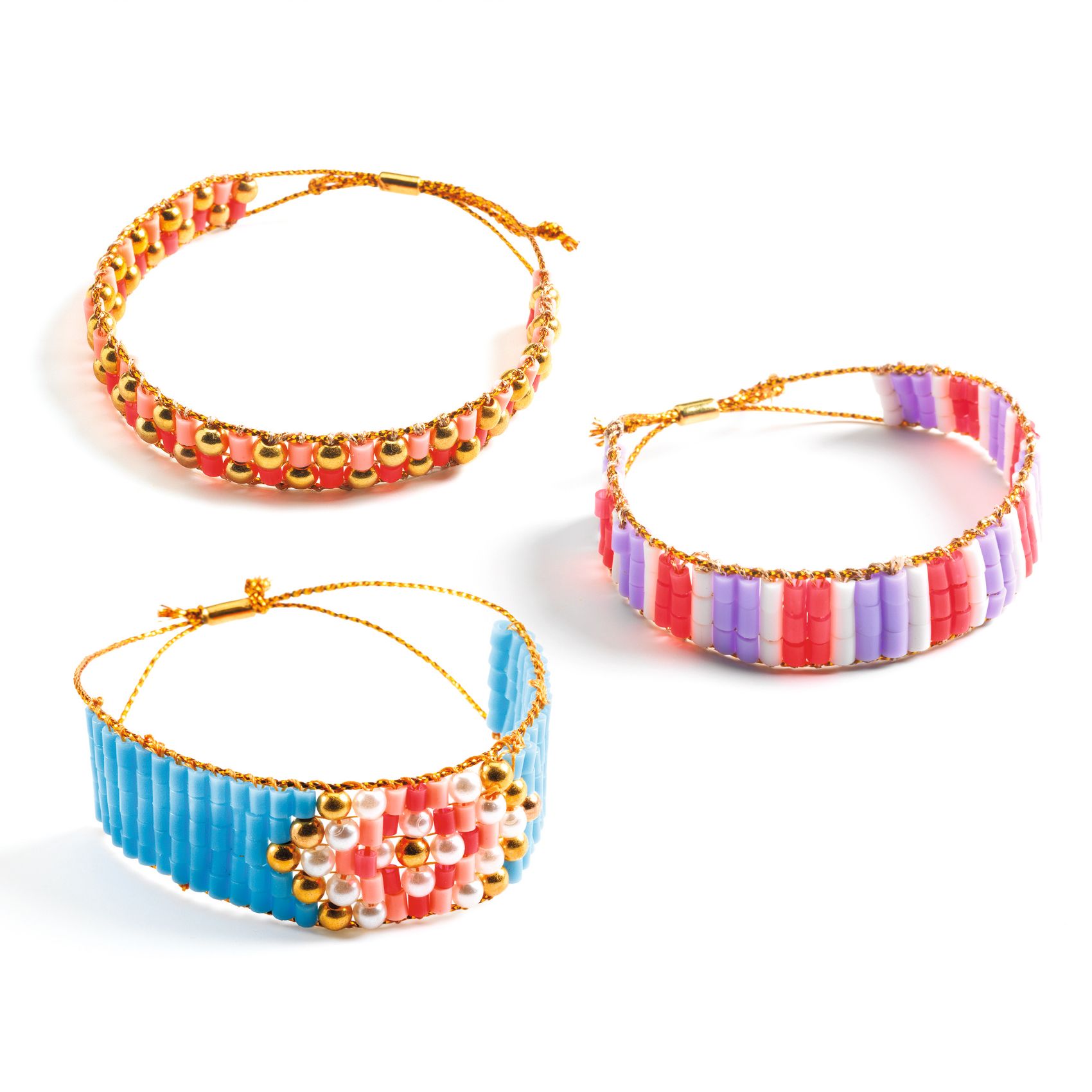 Ékszerkészítő készlet - Karkötők szövése különböző gyöngyökből - Large beads - 1