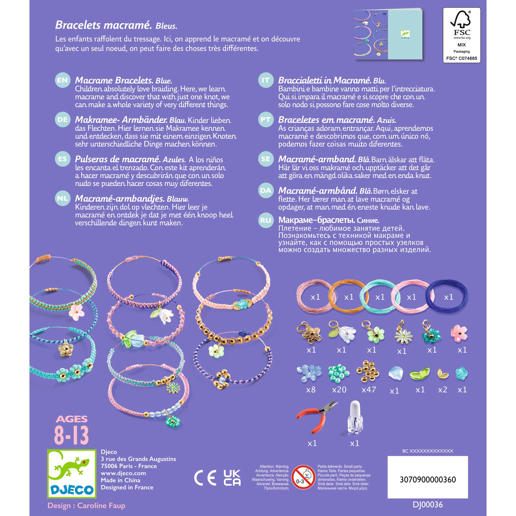 Ékszerkészítő készlet - Kék makramé karkötők - Blue macrame bracelets - 5