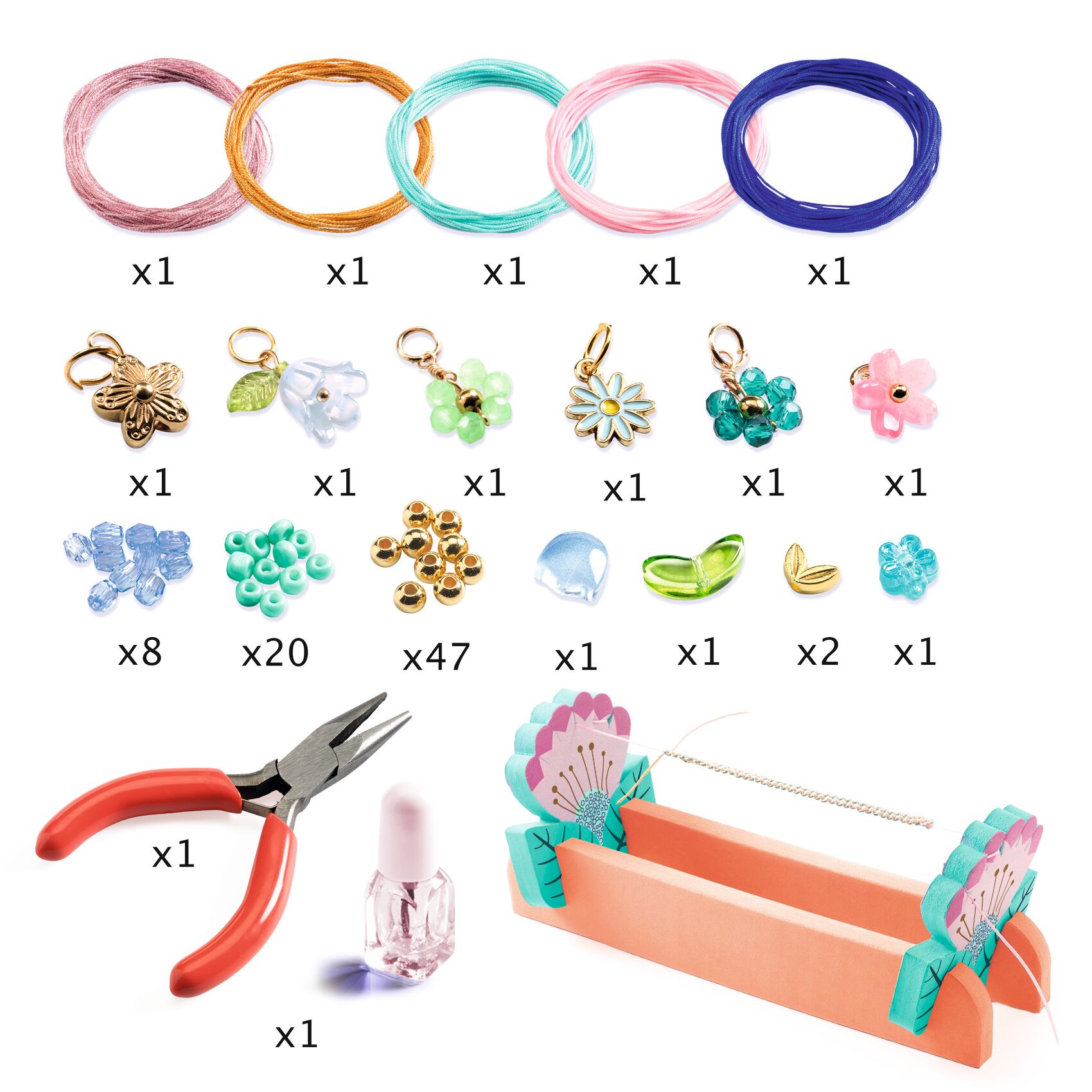 Ékszerkészítő készlet - Kék makramé karkötők - Blue macrame bracelets - 3
