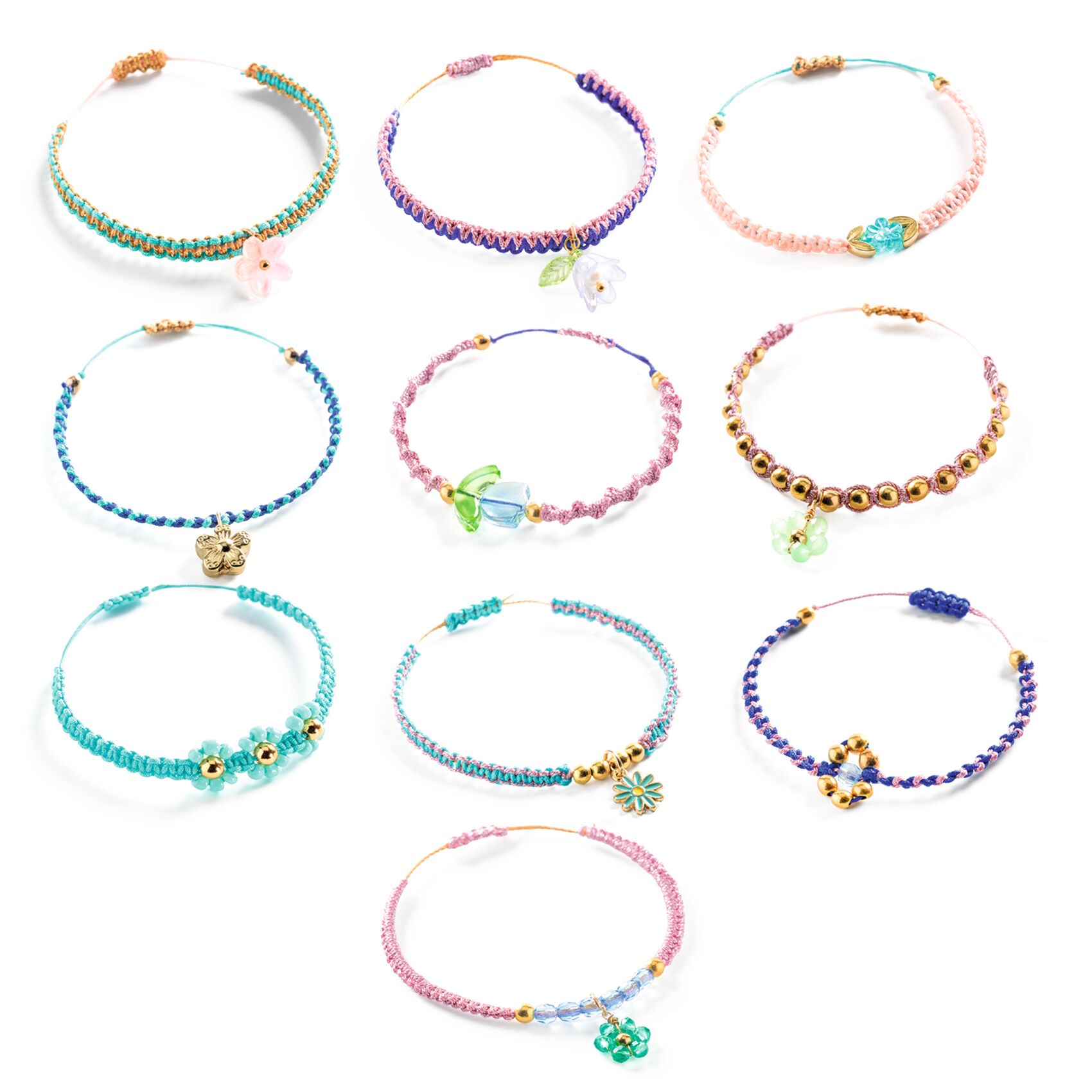 Ékszerkészítő készlet - Kék makramé karkötők - Blue macrame bracelets - 2
