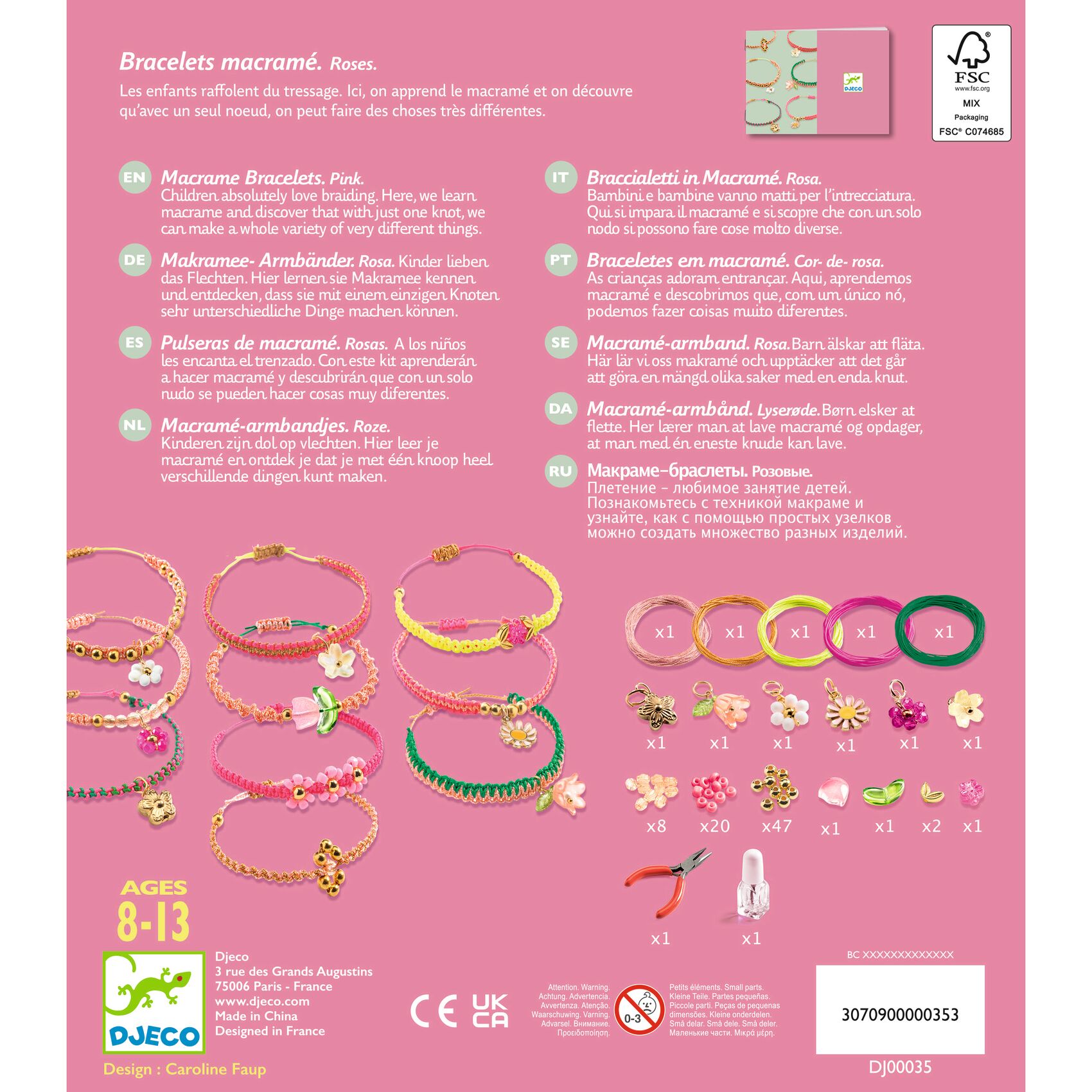 Ékszerkészítő készlet - Rózsaszín makramé karkötők - Pink macrame bracelets - 5