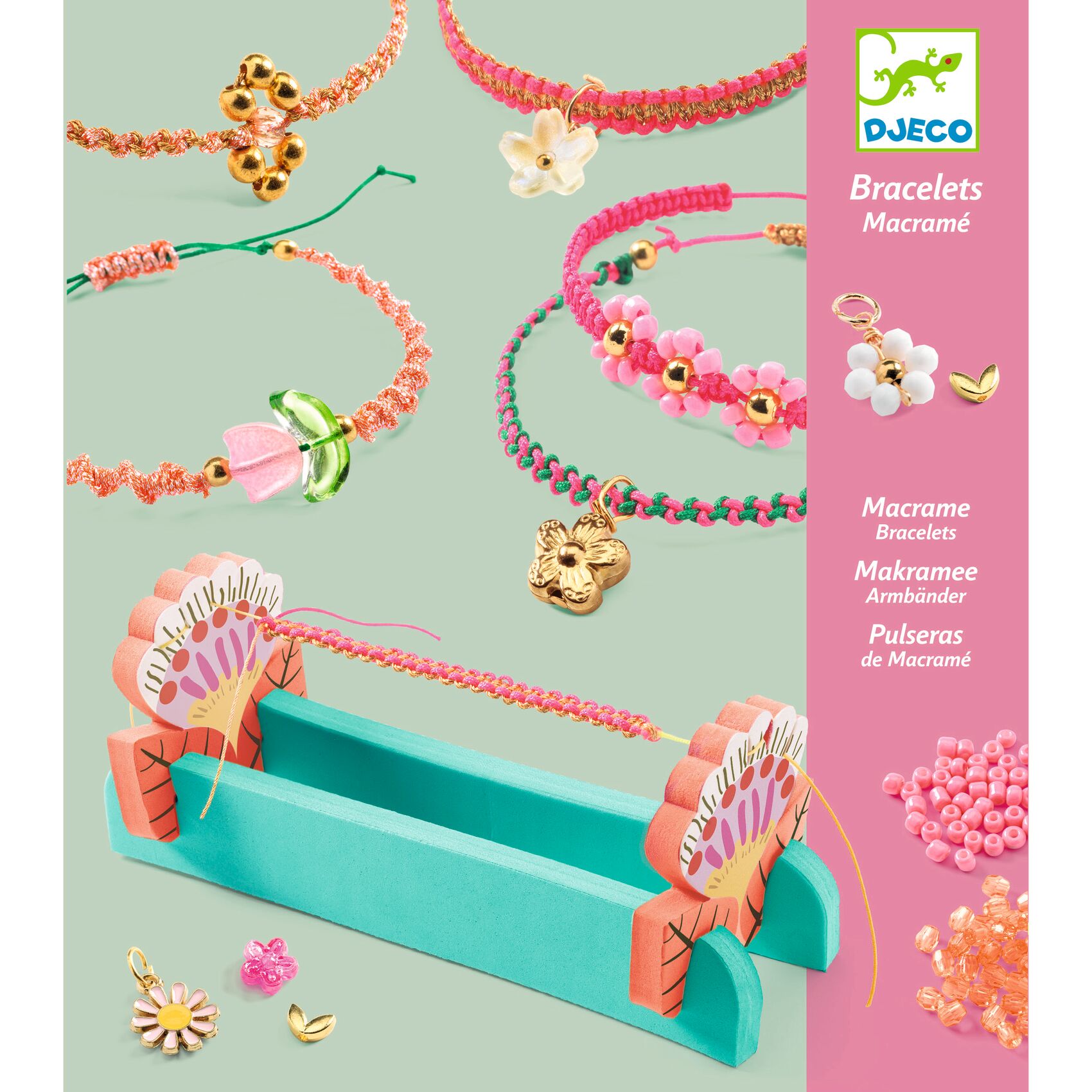 Ékszerkészítő készlet - Rózsaszín makramé karkötők - Pink macrame bracelets - 4