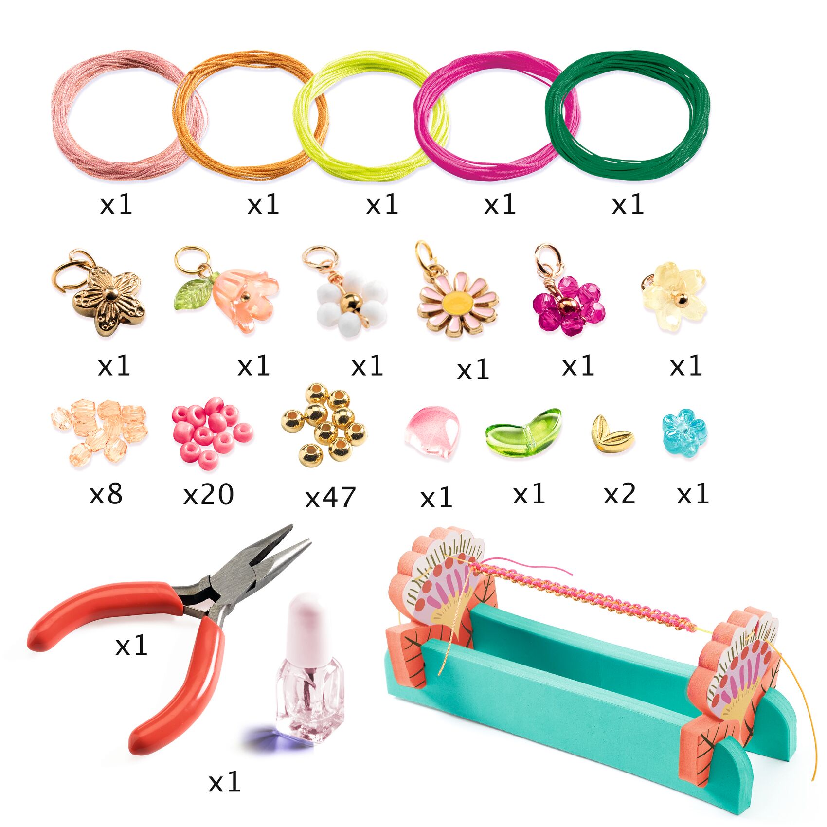 Ékszerkészítő készlet - Rózsaszín makramé karkötők - Pink macrame bracelets - 2