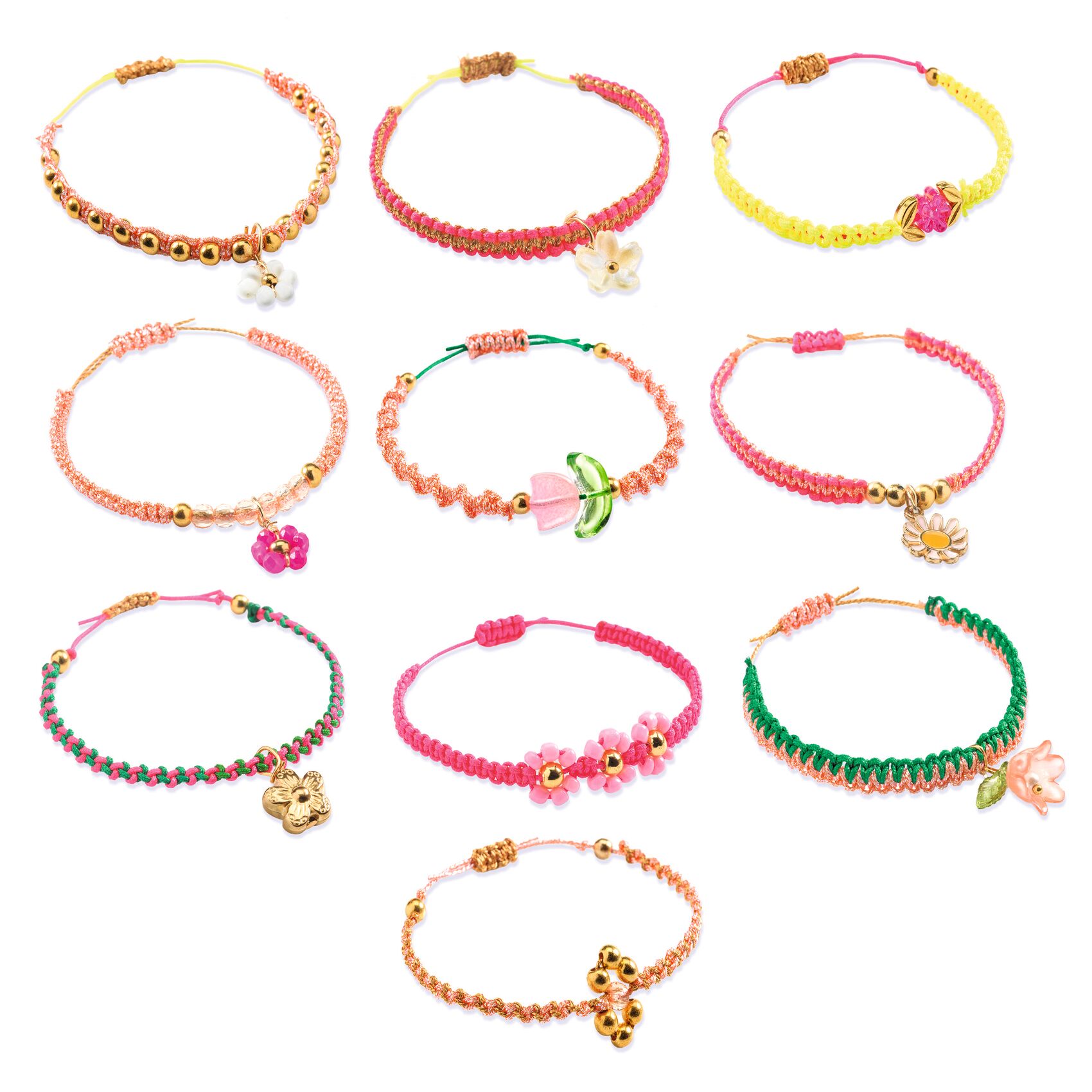 Ékszerkészítő készlet - Rózsaszín makramé karkötők - Pink macrame bracelets - 1