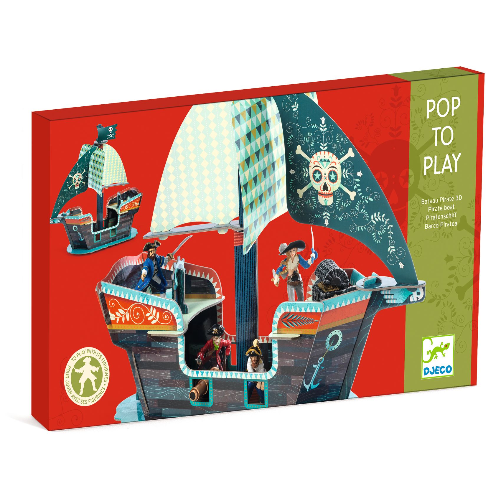 Építőjáték, Pop to play - Kalózhajó 3D - Pirate boat 3D - 2