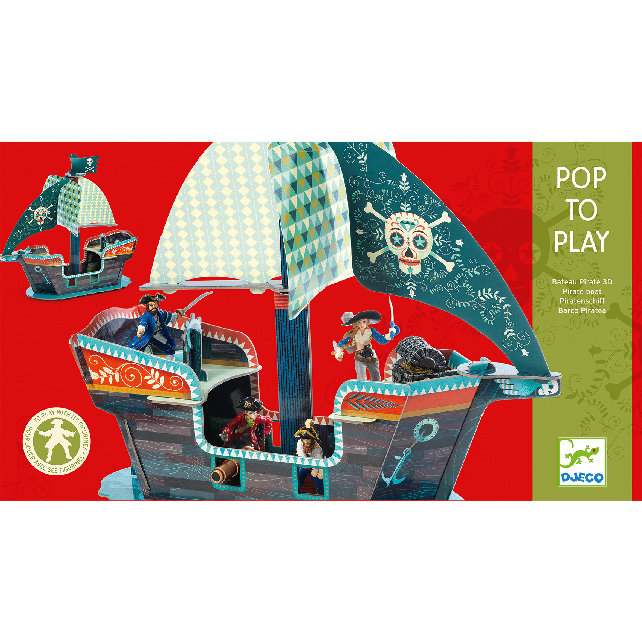 Építőjáték, Pop to play - Kalózhajó 3D - Pirate boat 3D - 1