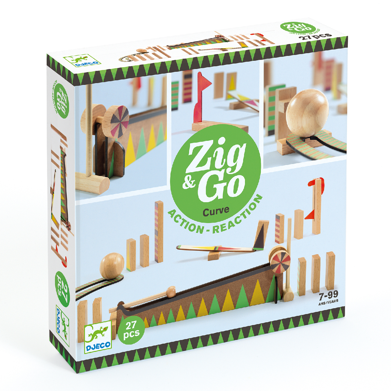 Építőjáték - Sokasodó ívelő, 27 db-os - Zig & Go - Curve - 0