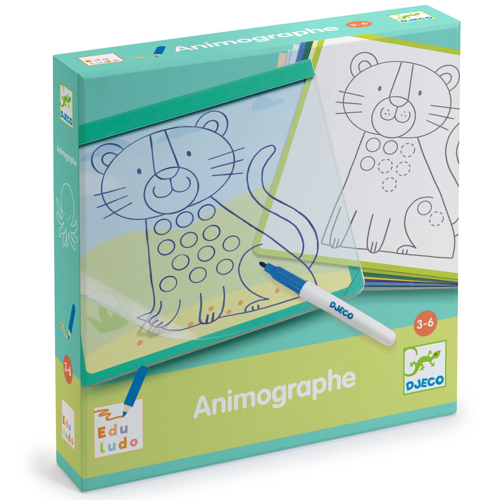 Fejlesztő játék - Állatmintás vonalvezető - Eduludo Animographe - 0