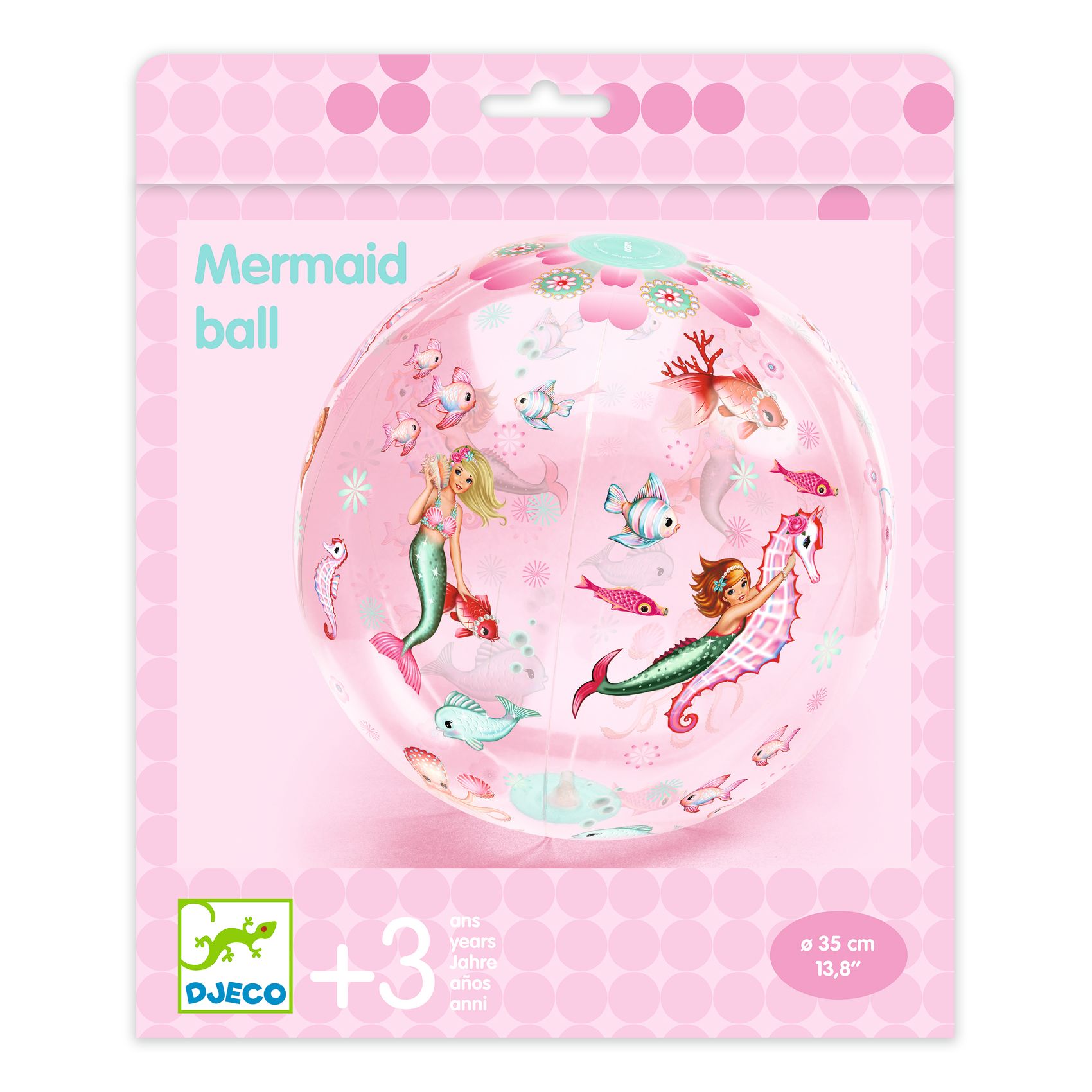 Felfújható labda, 35 cm - Sellős labda - Mermaid Ball  - 1