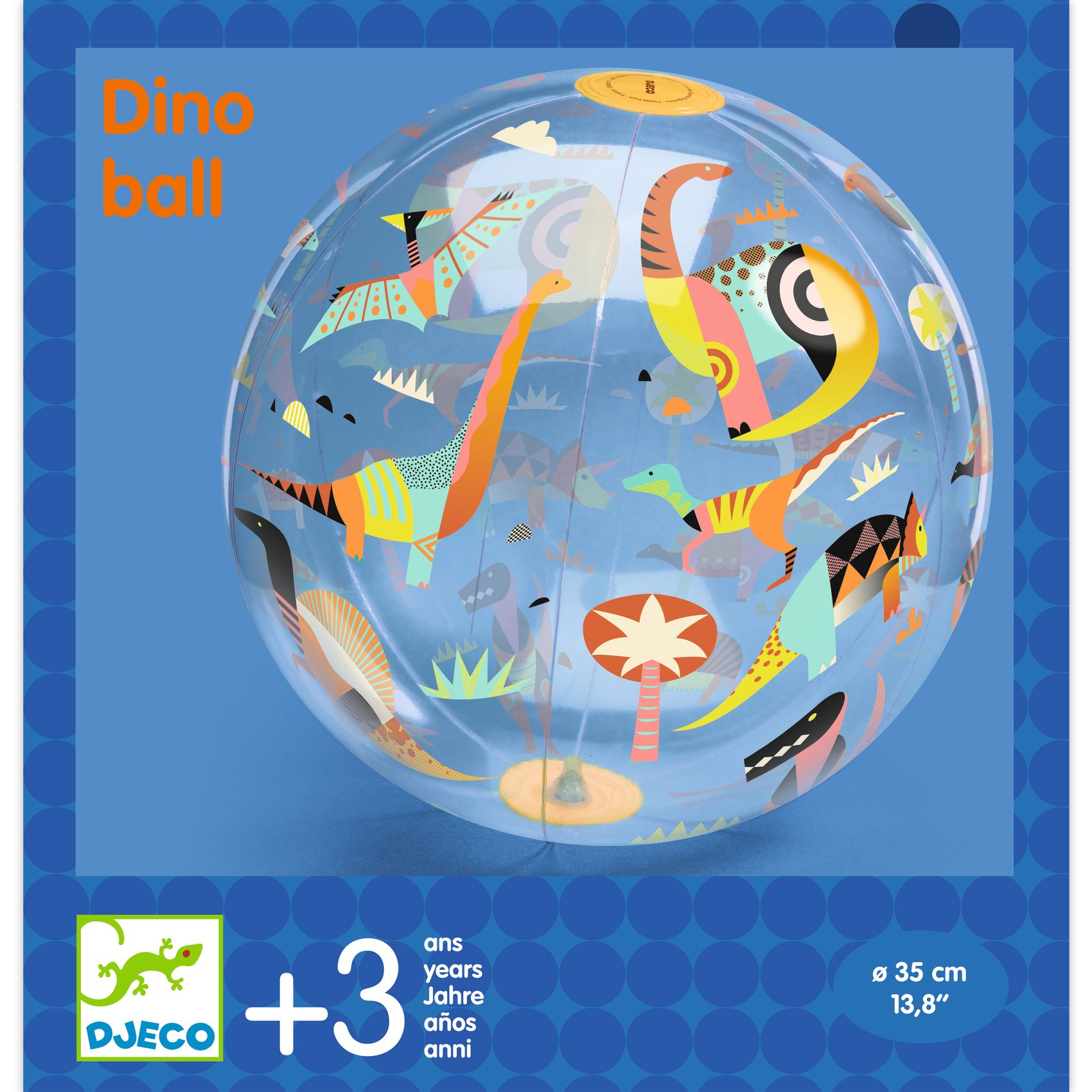 Felfújható labda, ∅ 35 cm - Dínós labda - Dino ball - 2