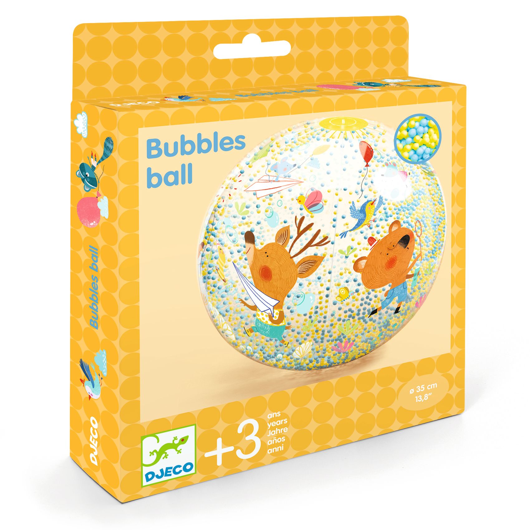 Felfújható labda, Ø 35 cm - Csörgő zörgő labda - Bubbles ball - 1