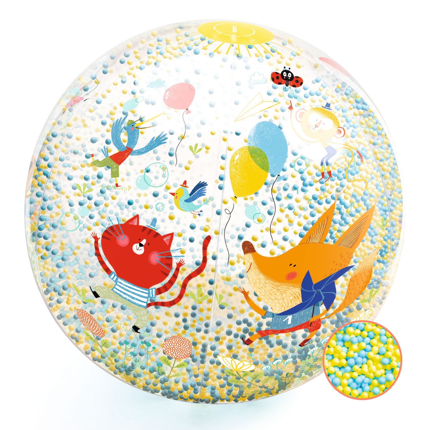 Felfújható labda, Ø 35 cm - Csörgő zörgő labda - Bubbles ball - 2