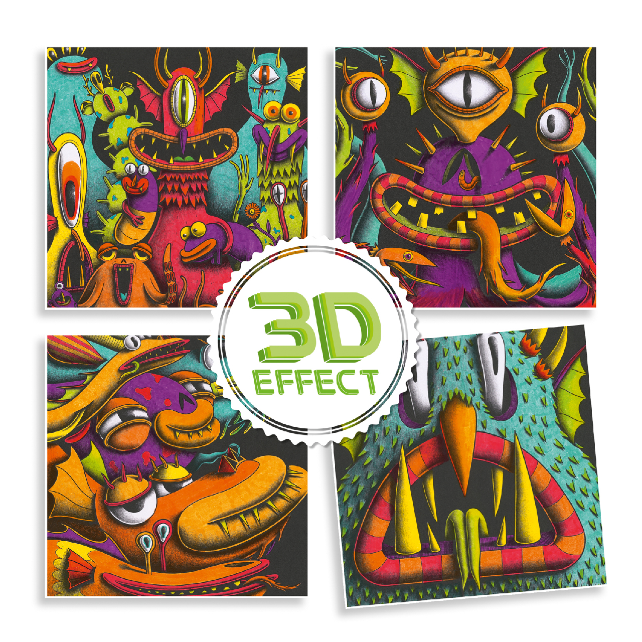 Festés és színezés filctollal - Viccesen Furi 3D - Funny Freaks 3D - 2