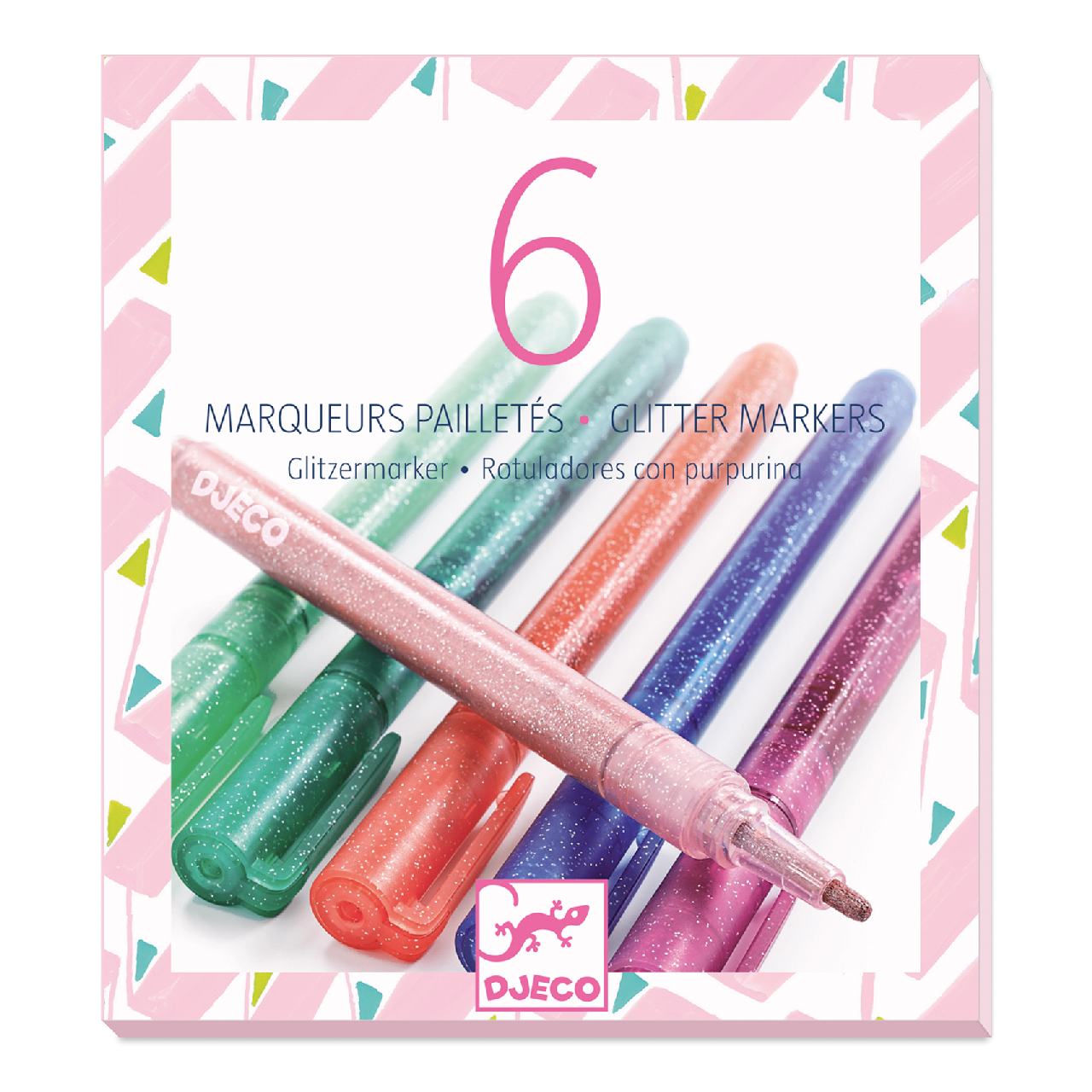 Filctoll készlet - Csillám fílctoll 6 színben - 6 glitter markers - sweet - 1