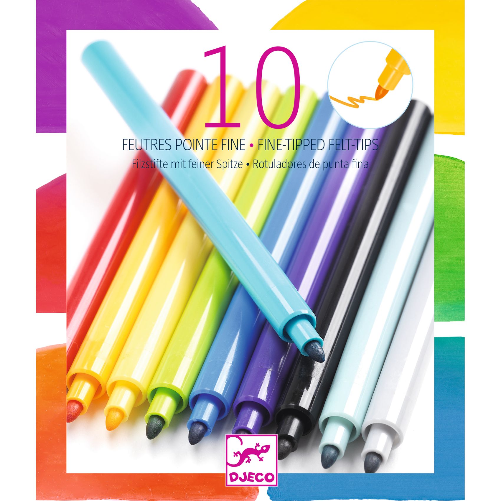 Filctoll készlet - Szivárvány, 10 színű - Rainbow - 0