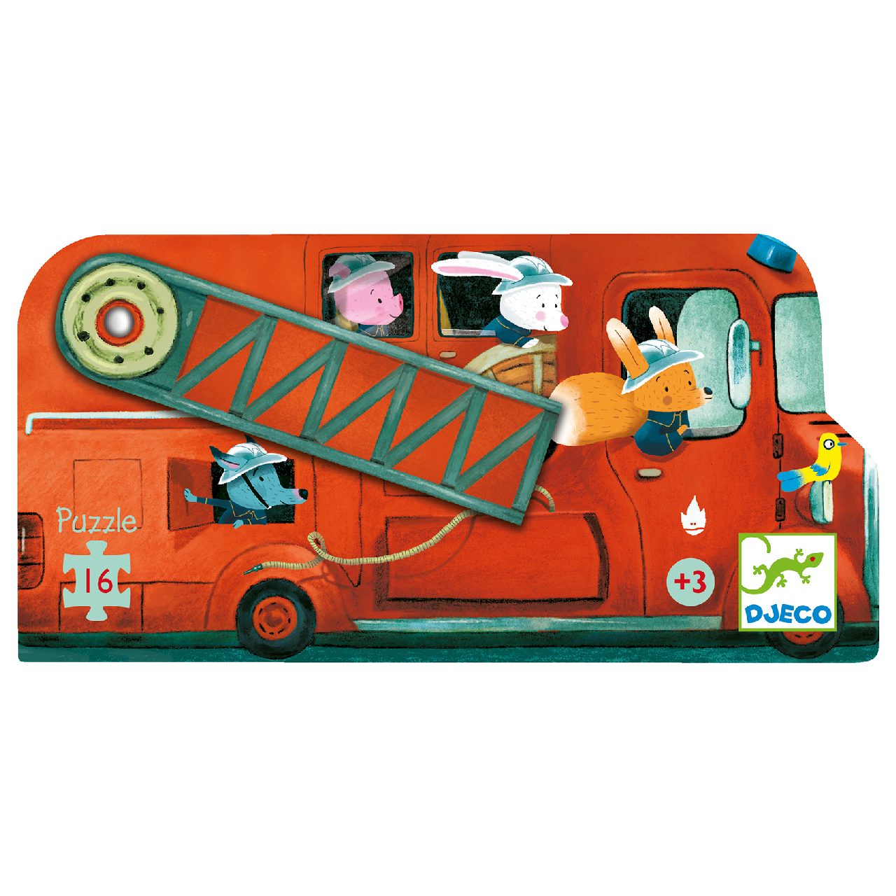 Formadobozos puzzle - A tűzoltóautó, 16 db-os - The fire truck  - 1