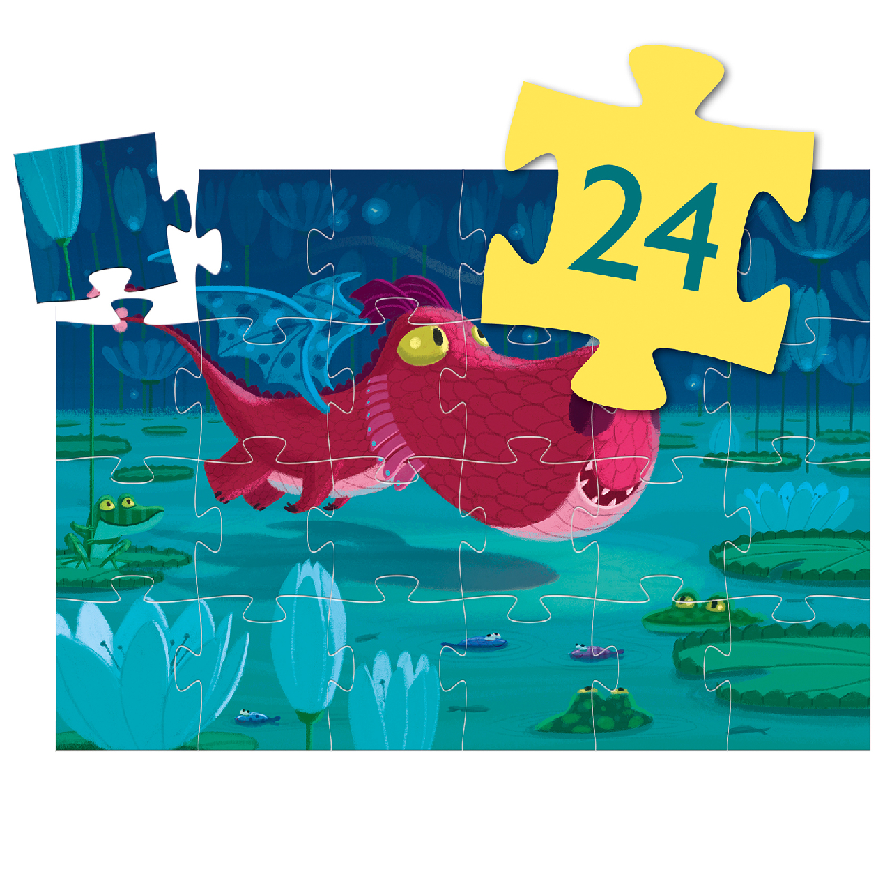 Formadobozos puzzle - Cuki sárkány, 24 db-os - Edmond the dragon - 3