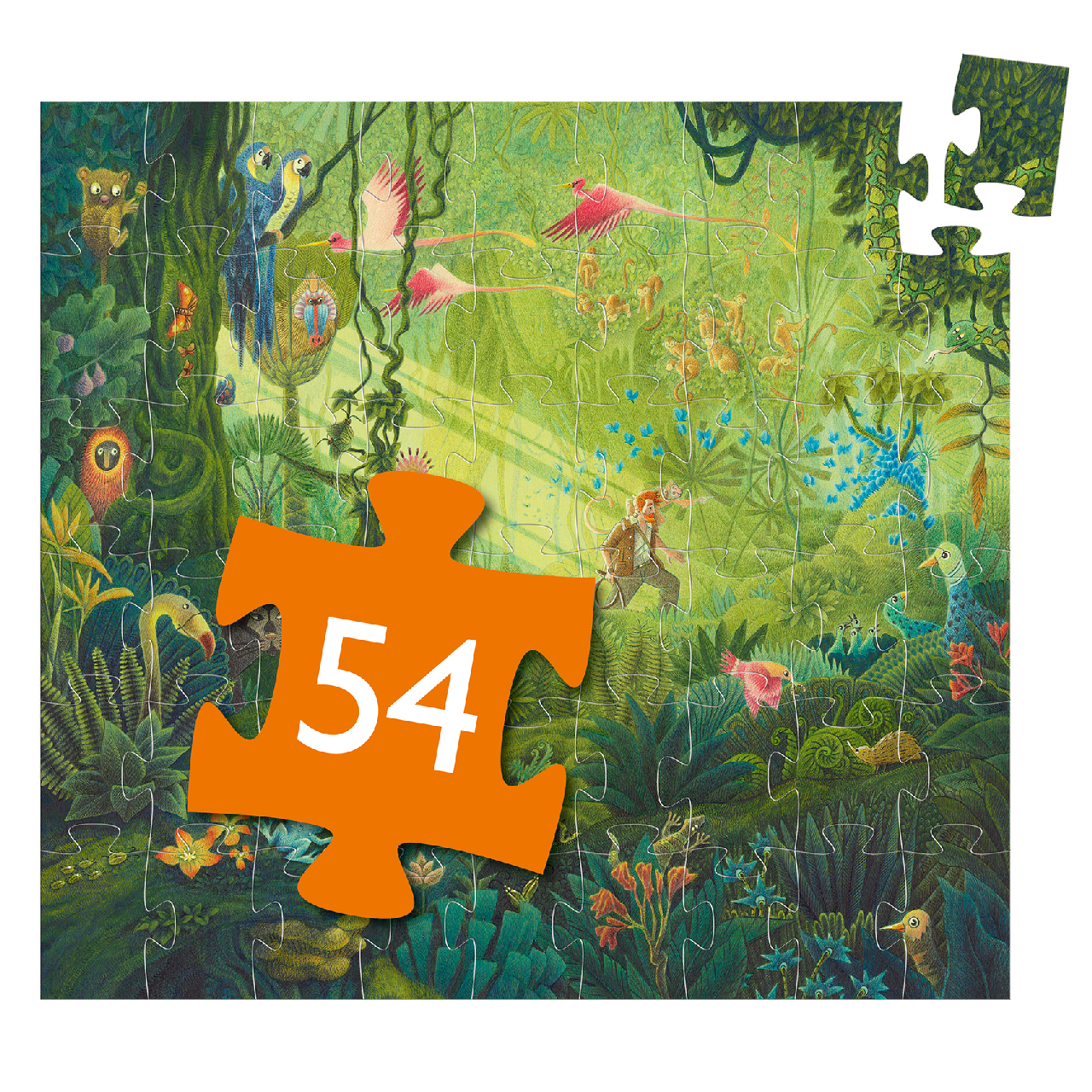 Formadobozos puzzle - Dzsungel puzzle, 54 db-os - In the Jungle - 3