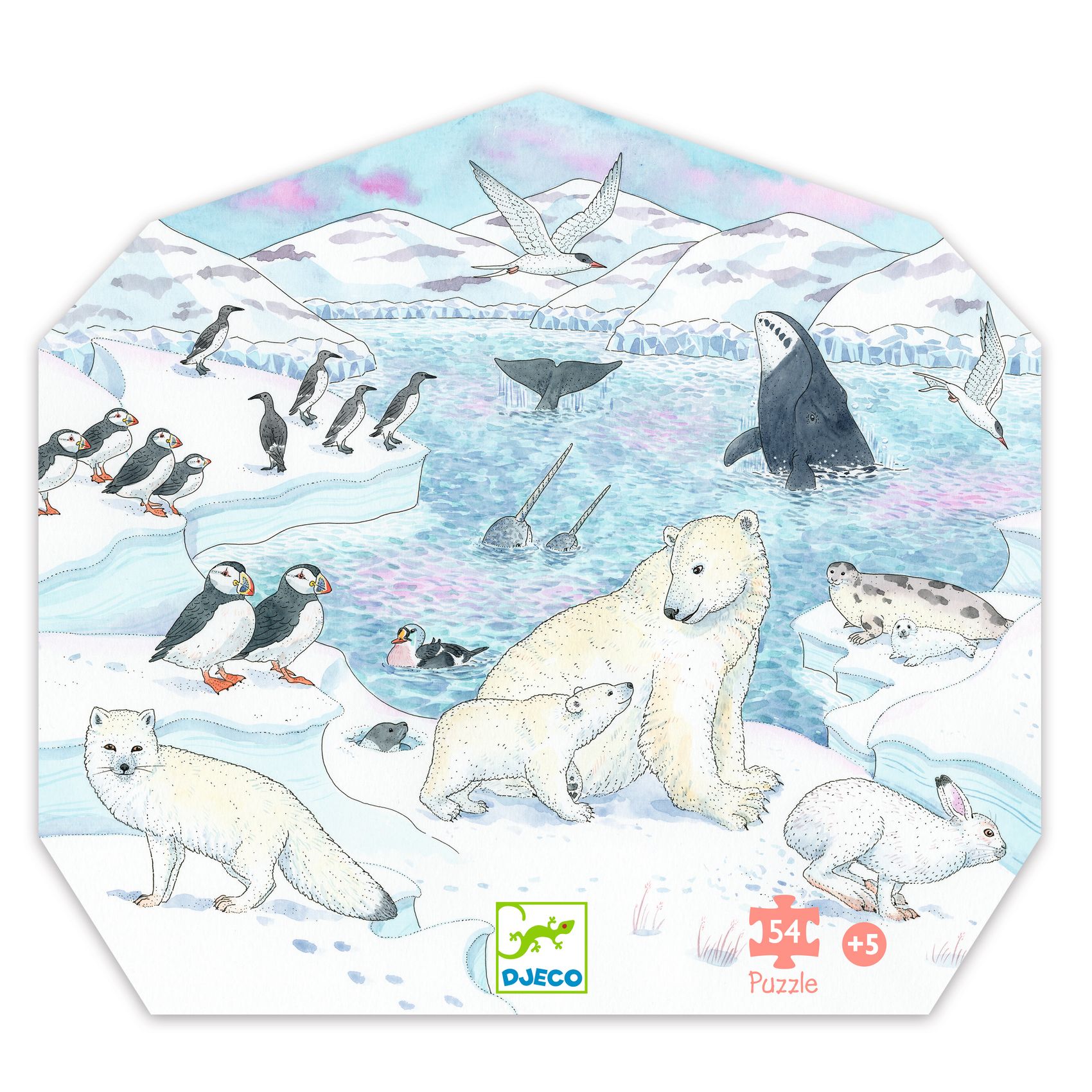 Formadobozos puzzle - Élet a sarkvidéken, 54 db-os - Polar softness - 4