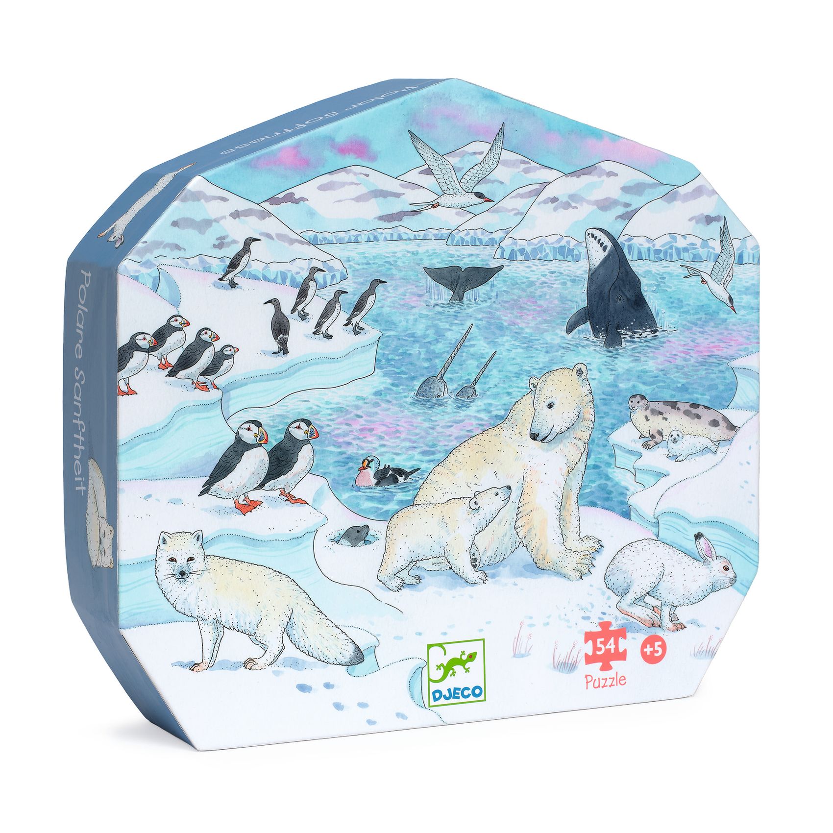 Formadobozos puzzle - Élet a sarkvidéken, 54 db-os - Polar softness - 0