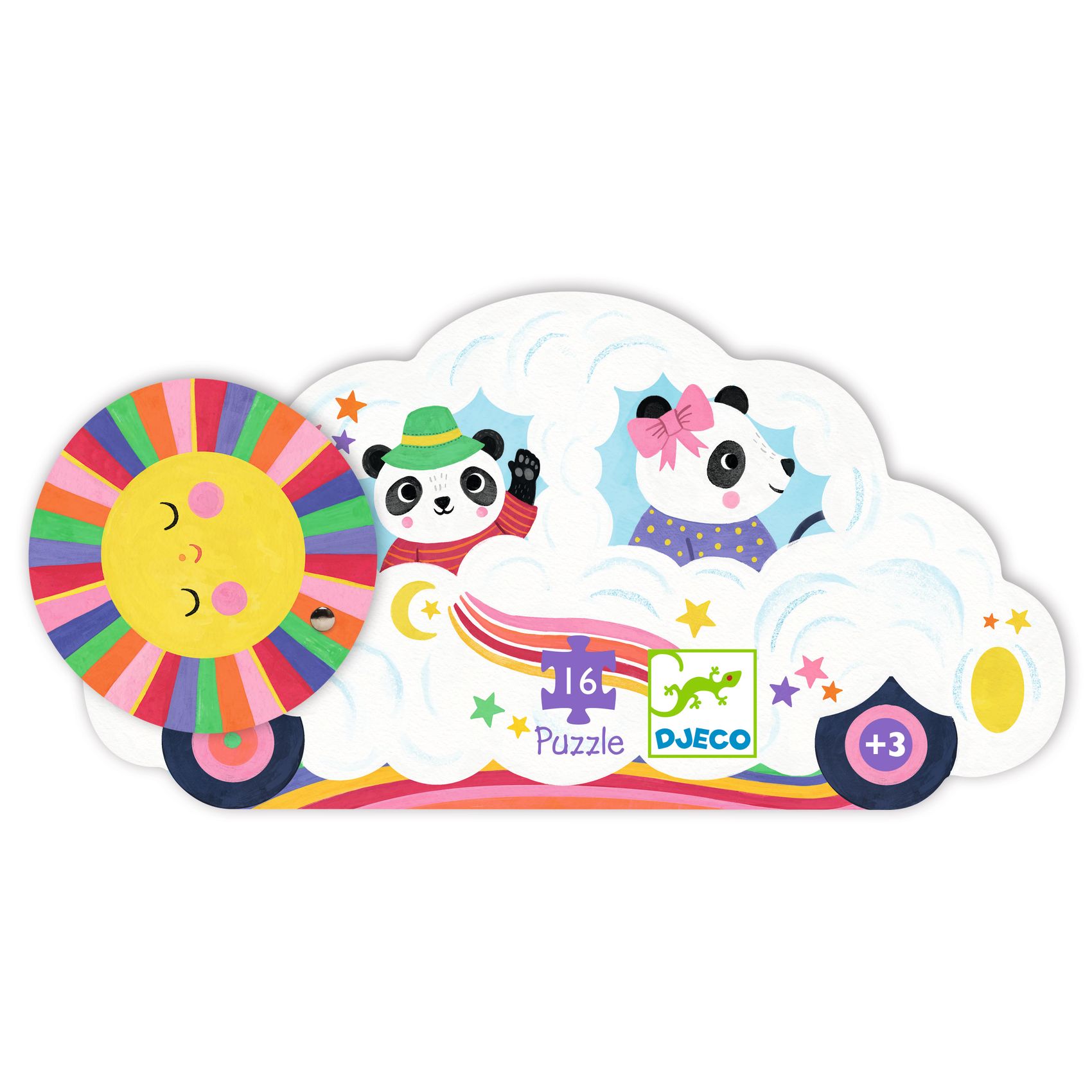 Formadobozos puzzle - Felhőjáró, 16 db-os - Cloud car - 4