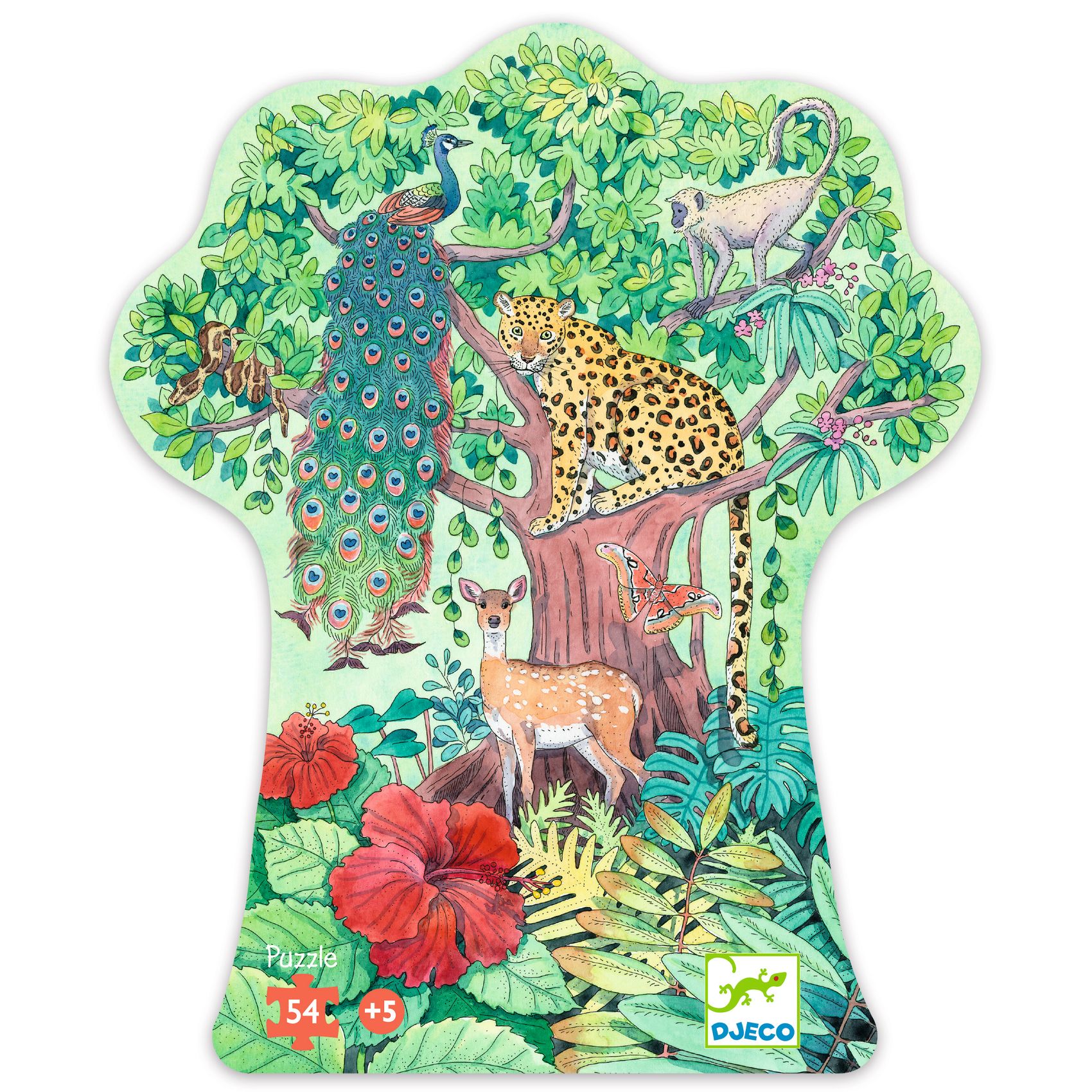 Formadobozos puzzle - Indiai dzsungel, 54 db-os - Indian jungle - 4