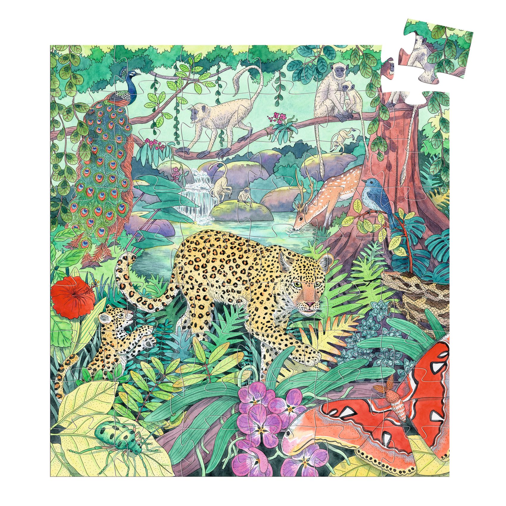 Formadobozos puzzle - Indiai dzsungel, 54 db-os - Indian jungle - 3