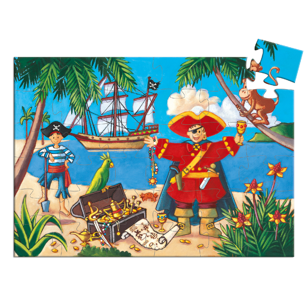 Formadobozos puzzle - Kalózok kincse, 36 db-os - The pirate and his treasure - 2