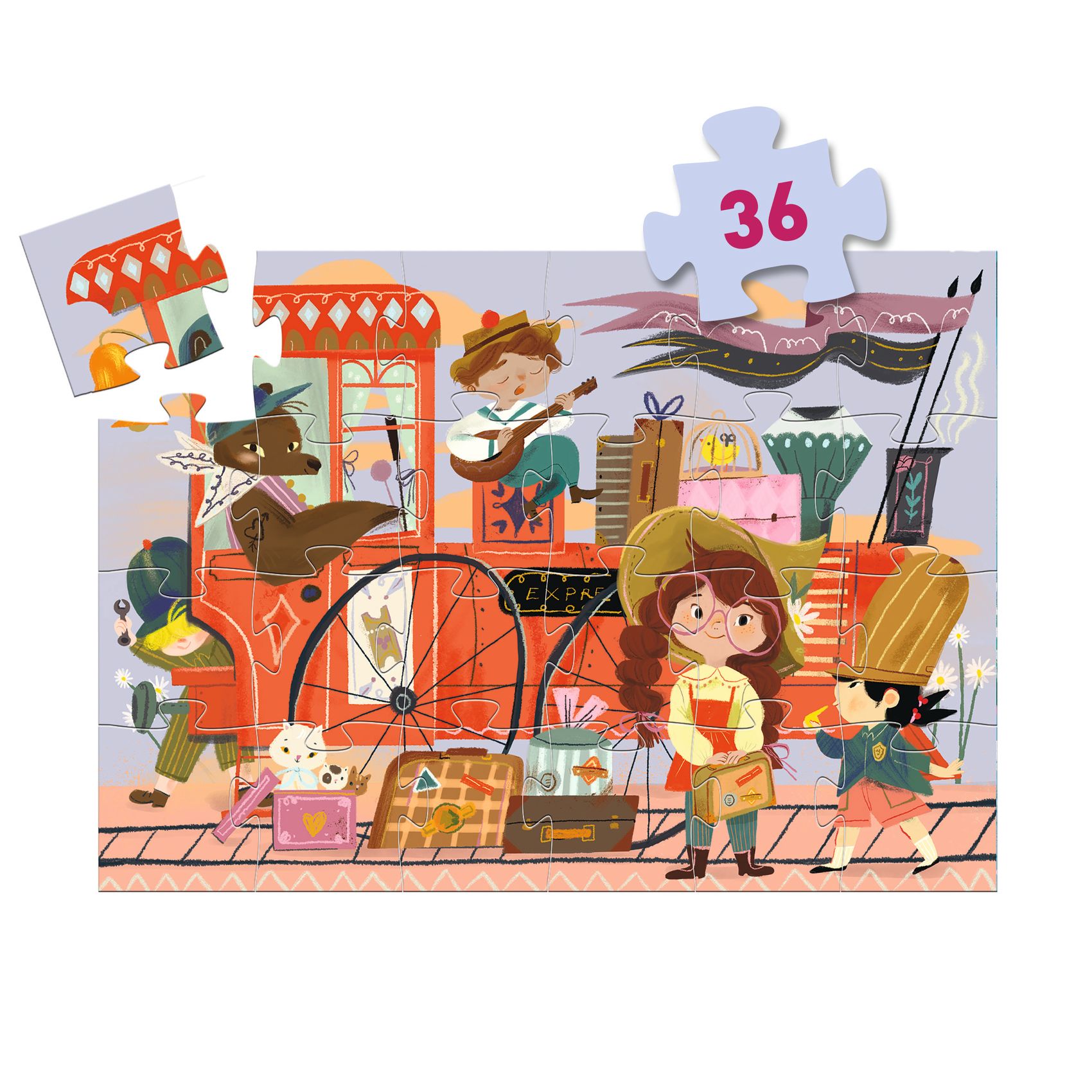 Formadobozos puzzle - Mia utazása, 36 db-os - Mia's Journey - 1