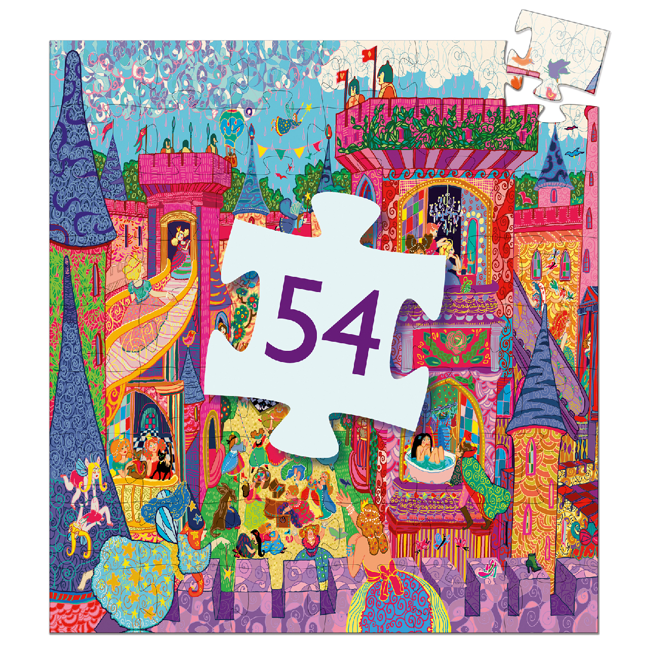 Formadobozos puzzle - Tündérek kastélya, 54 db-os - The fairy castle - 3