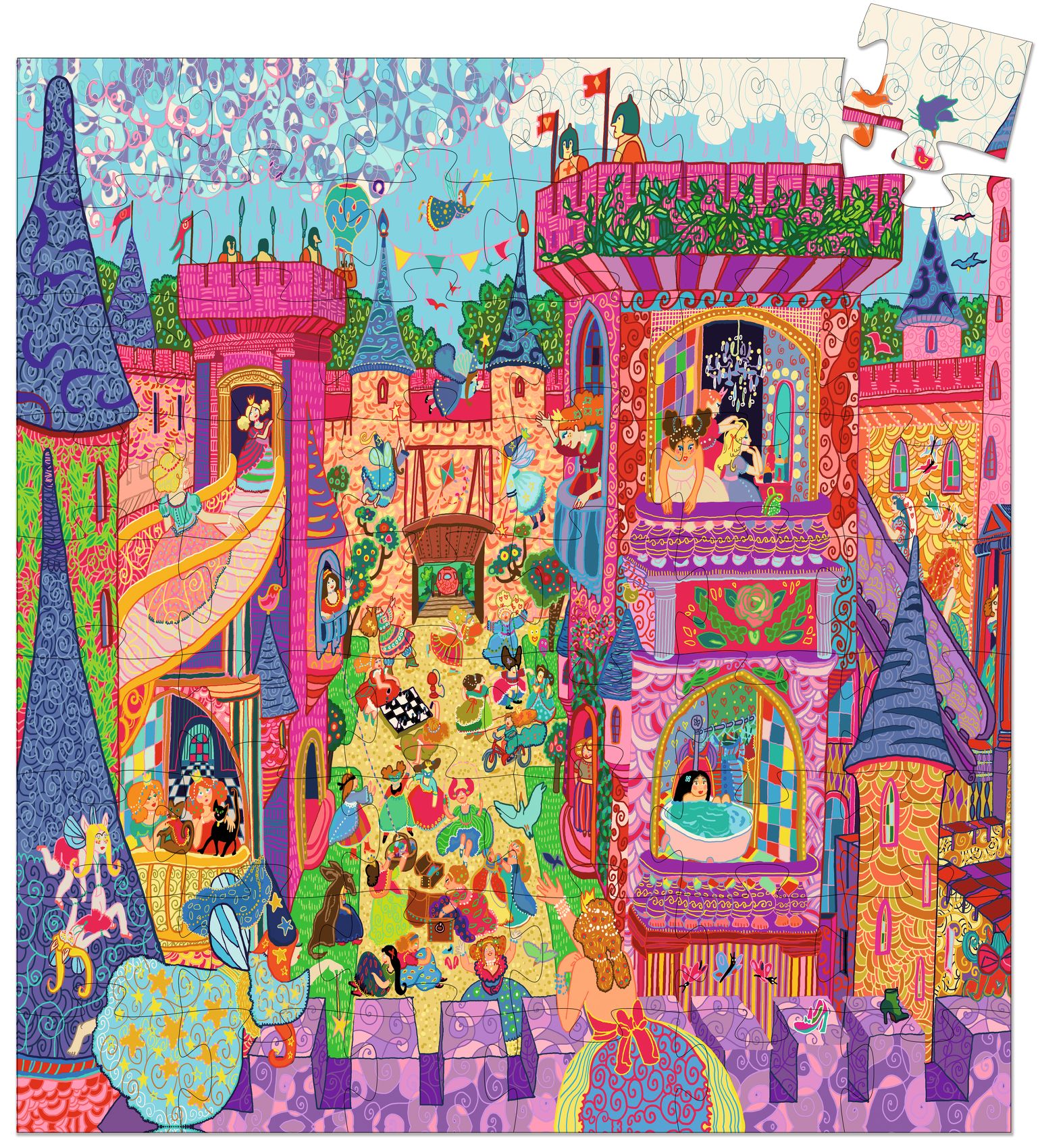 Formadobozos puzzle - Tündérek kastélya, 54 db-os - The fairy castle - 4