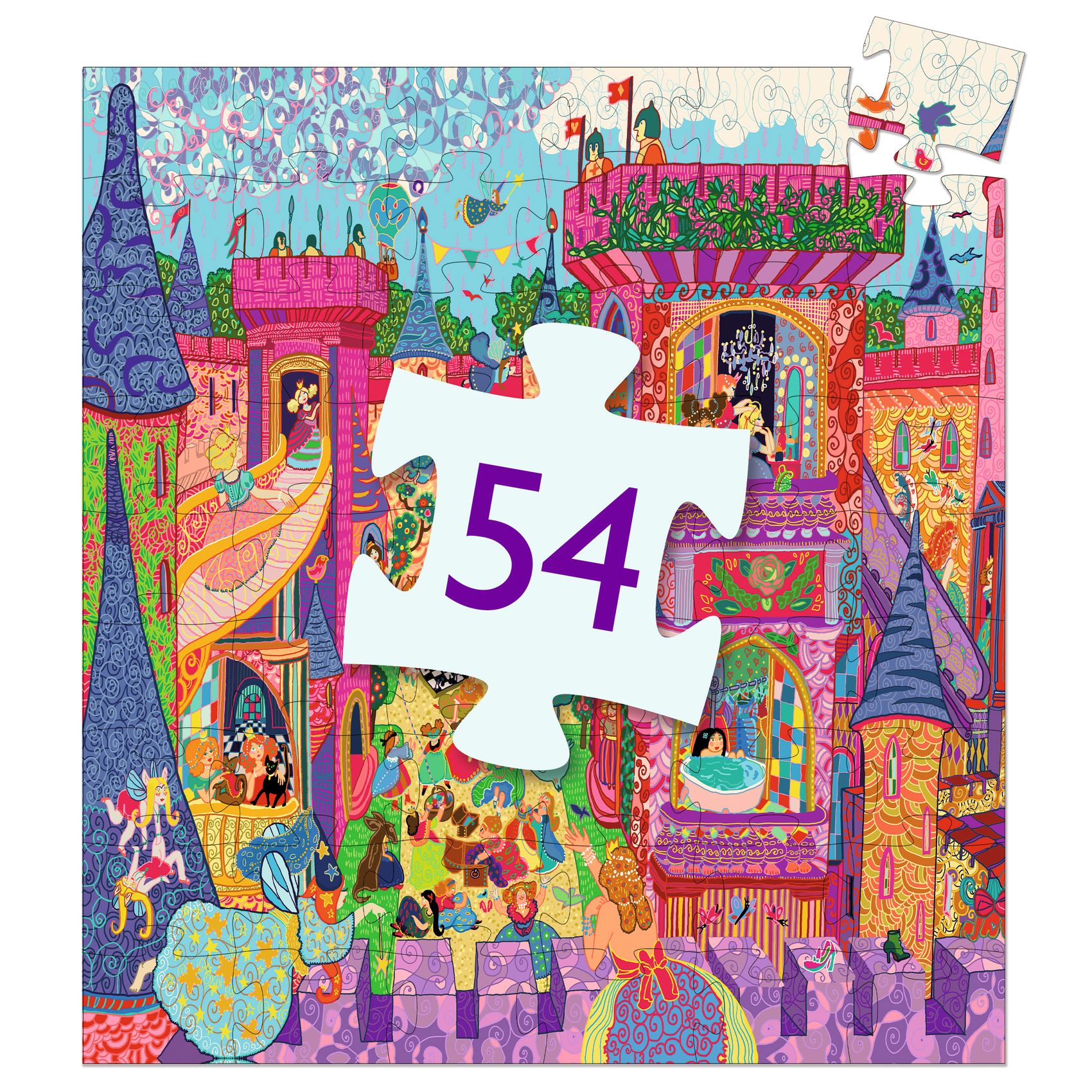 Formadobozos puzzle - Tündérek kastélya, 54 db-os - The fairy castle - 3