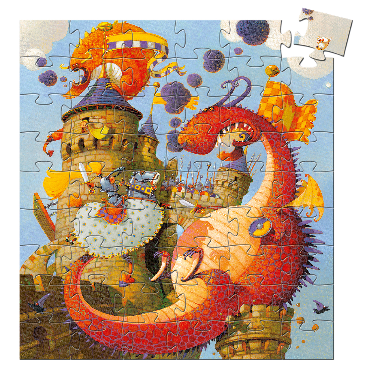 Formadobozos puzzle - Vaillant és a sárkány, 54 db-os - Vaillant and the dragon - 2