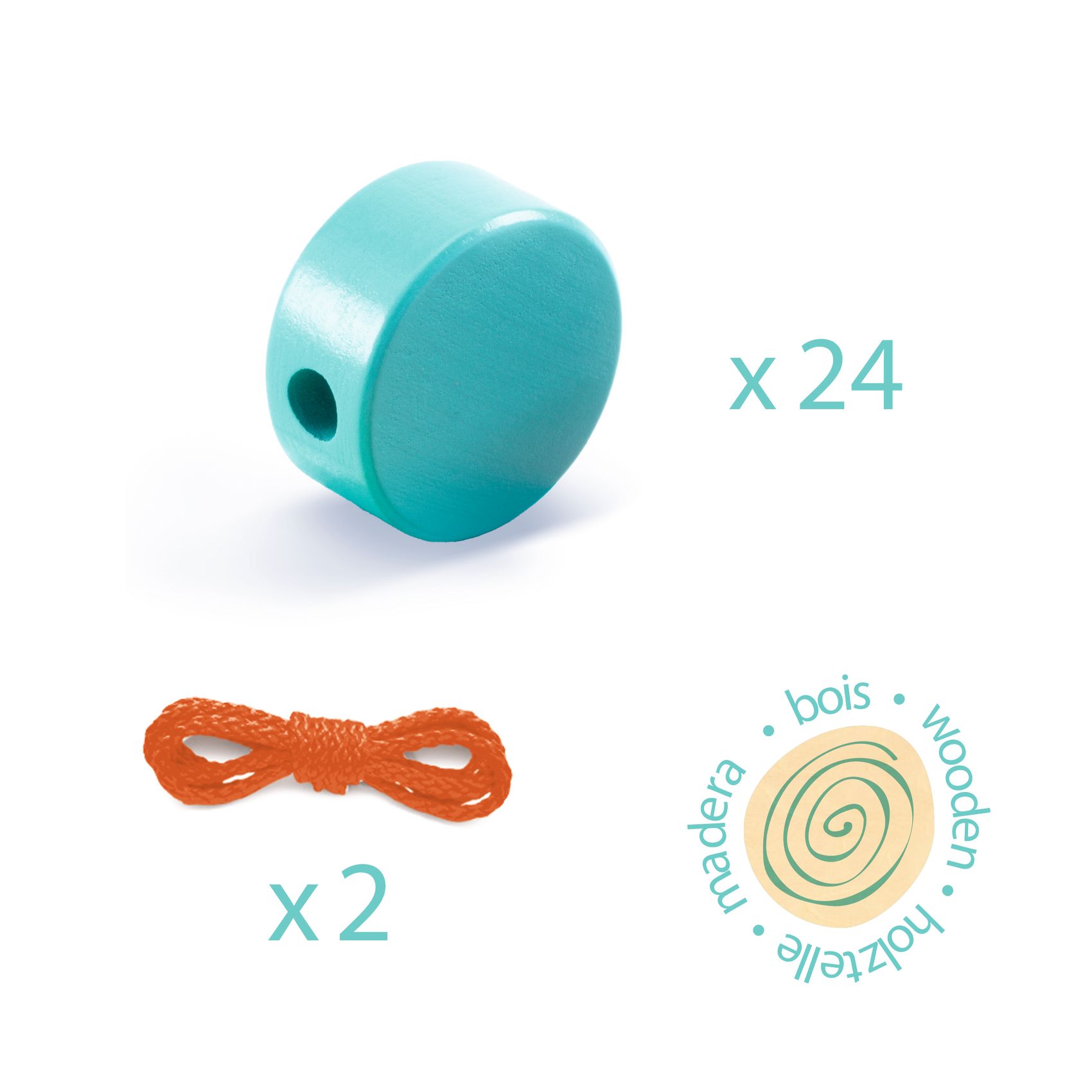 Fűzős játék - Színes fűzhető faformák - Filacolor - 2