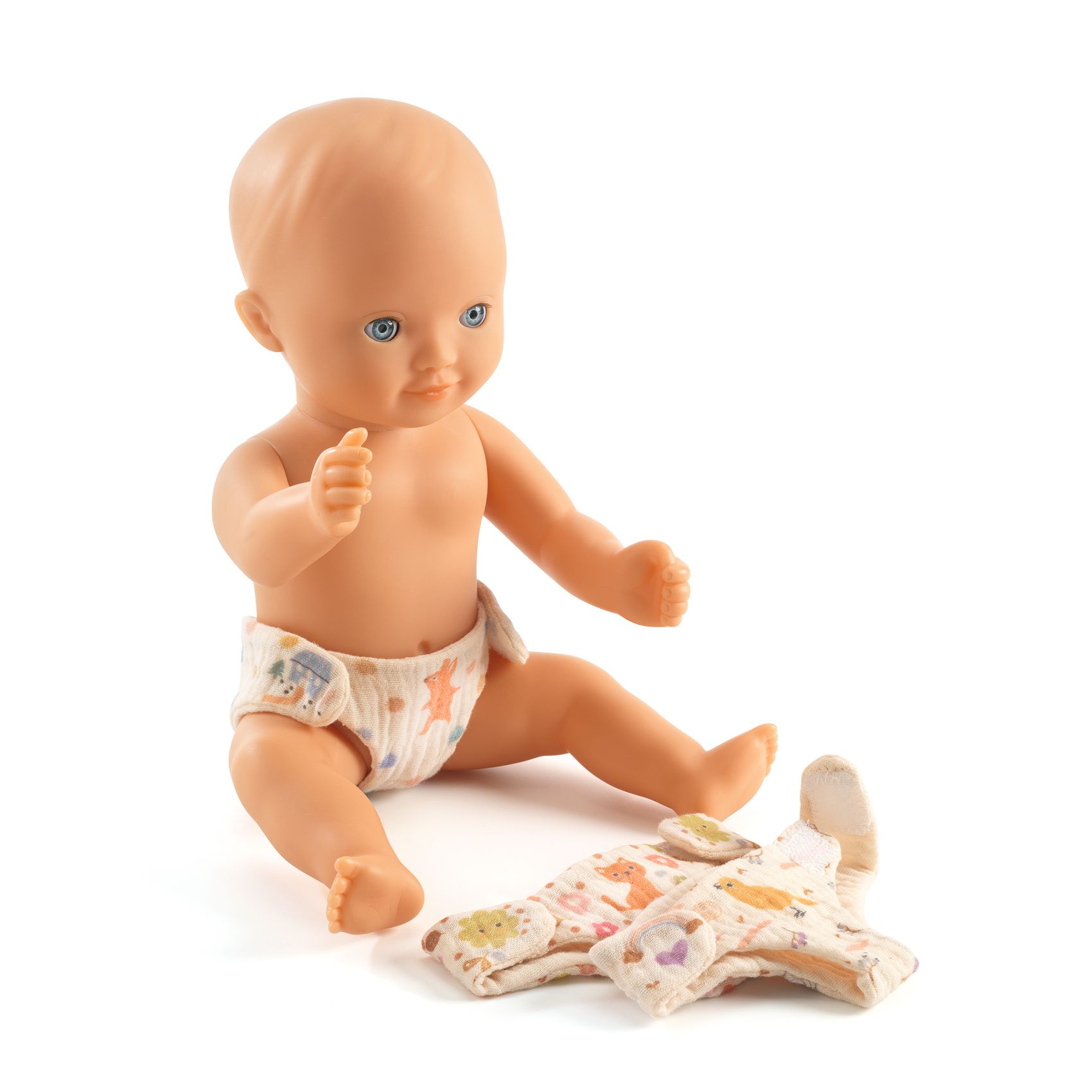 Játékbaba kiegészítő, tisztálkodás - Baba pelenkázás - 3 nappies - 1