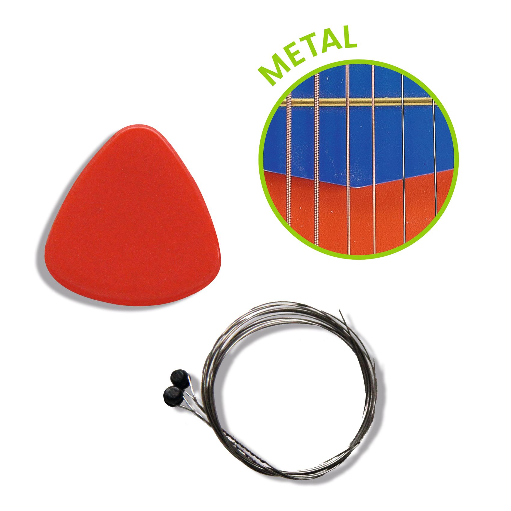 Játékhangszer - Kisgitár, 6 húros - Guitar 6 metal strings - Small size - 1