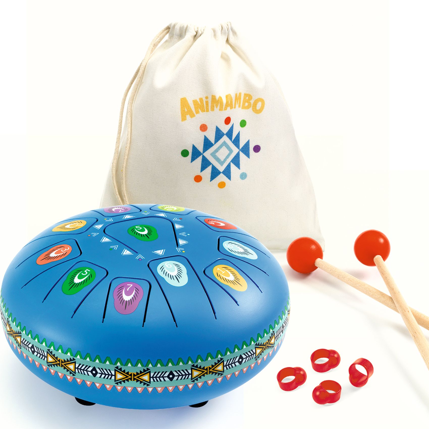 Játékhangszer - Rezgőnyelves, nagy acéldob, 11 hangú - Large tongue drum - 2