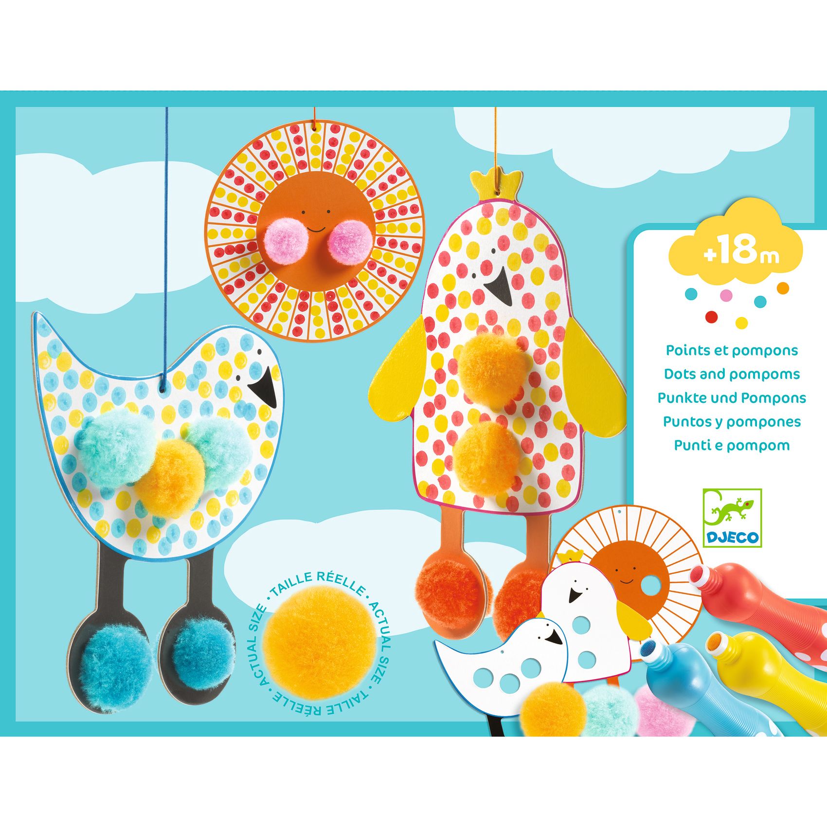 Képszínezés pöttyökkel és pompomokkal - Fenn az égen - Dots and Pompoms – In the Sky - 5