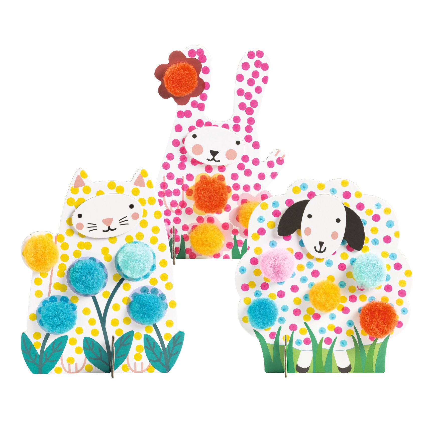 Képszínezés pöttyökkel és pompomokkal - Lenn a fűben - Dots and Pompoms – In the Grass - 1
