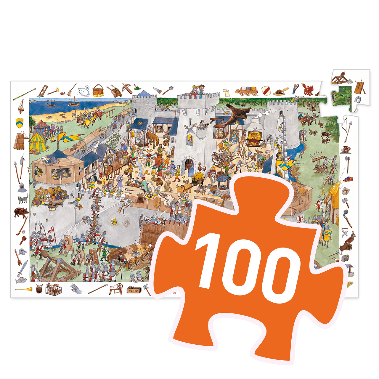 Megfigyeltető puzzle - Bevehetetlen vár, 100 db-os - Fortified castle - 3