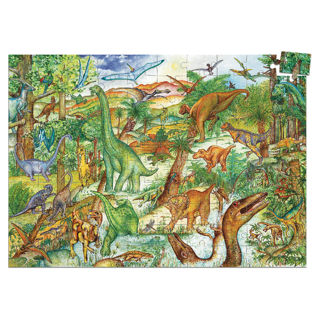 Megfigyeltető puzzle - Dinoszauruszok, 100 db-os - Dinosaurs + booklet - 2