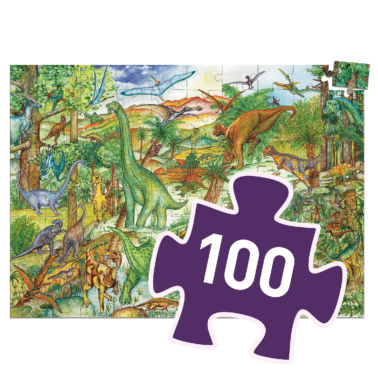 Megfigyeltető puzzle - Dinoszauruszok, 100 db-os - Dinosaurs + booklet - 3