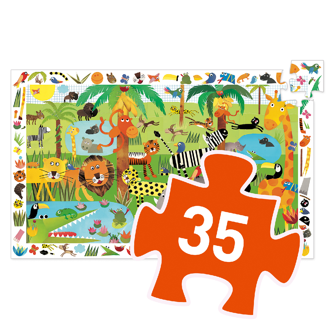 Megfigyeltető puzzle - Dzsungel, 35 db-os - Jungle - 3